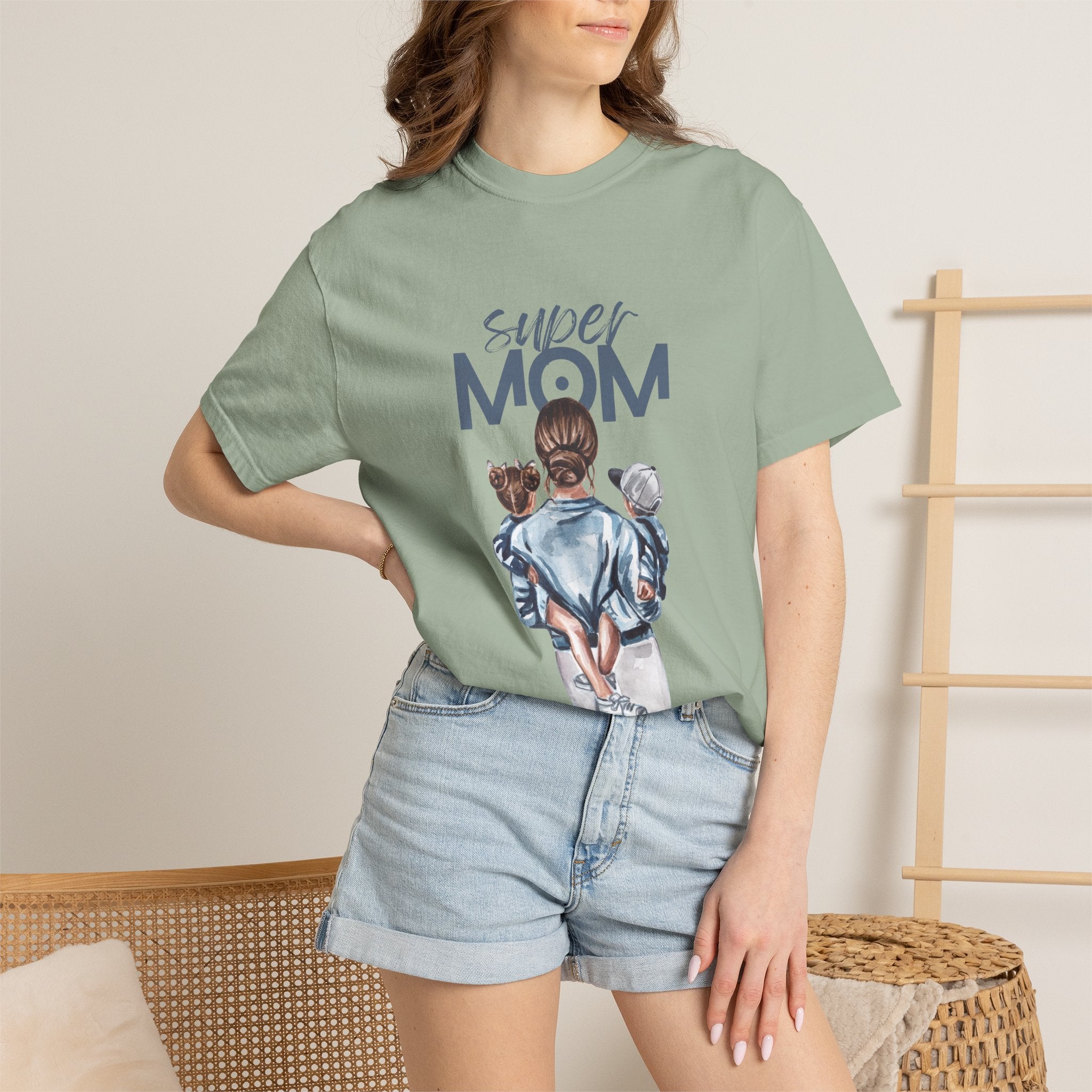 Super Mom T-Shirt — Mom with Kids Graphic Tee | Mother's Day Gift