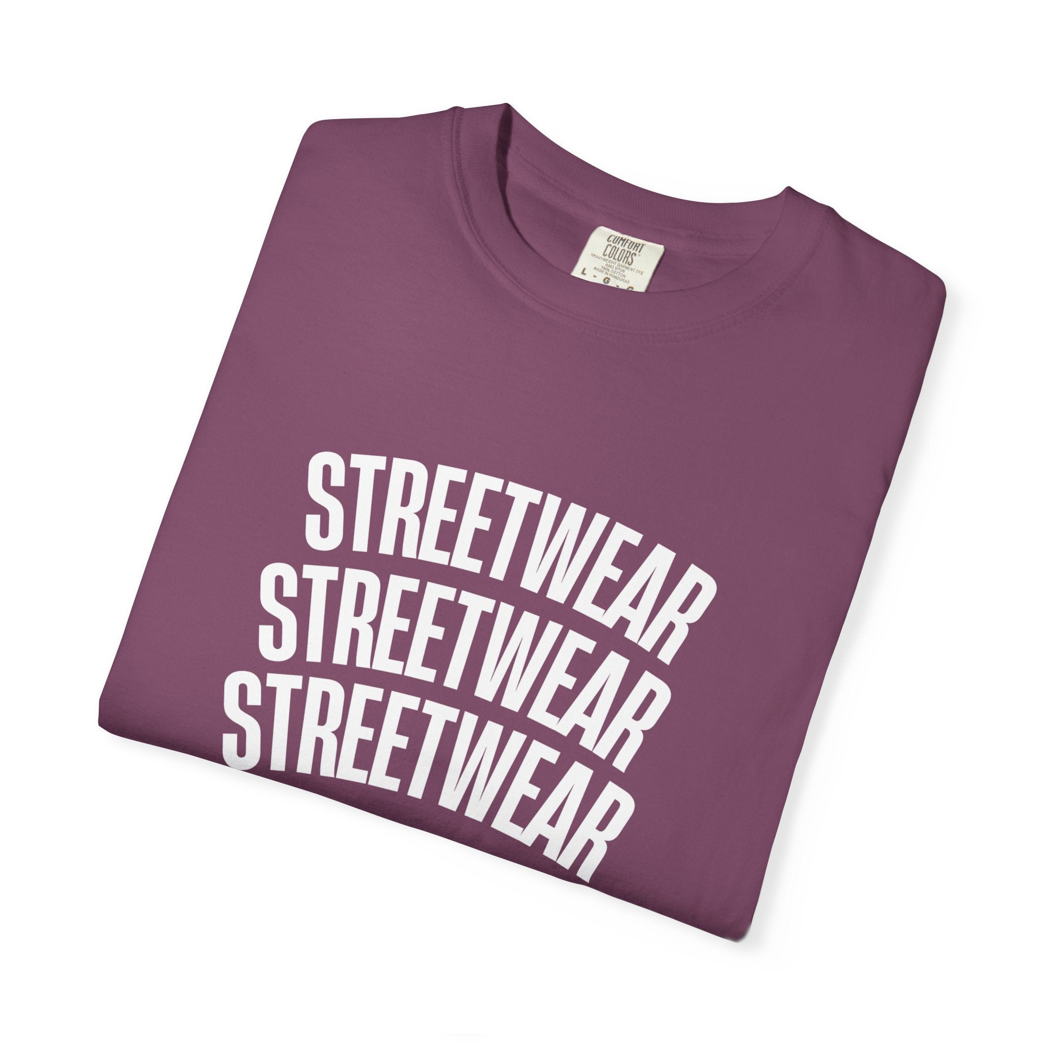 Streetwear Panther T‑Shirt — Graphic Garment-Dyed Tee with 'STREETWEAR' Text & Barcode