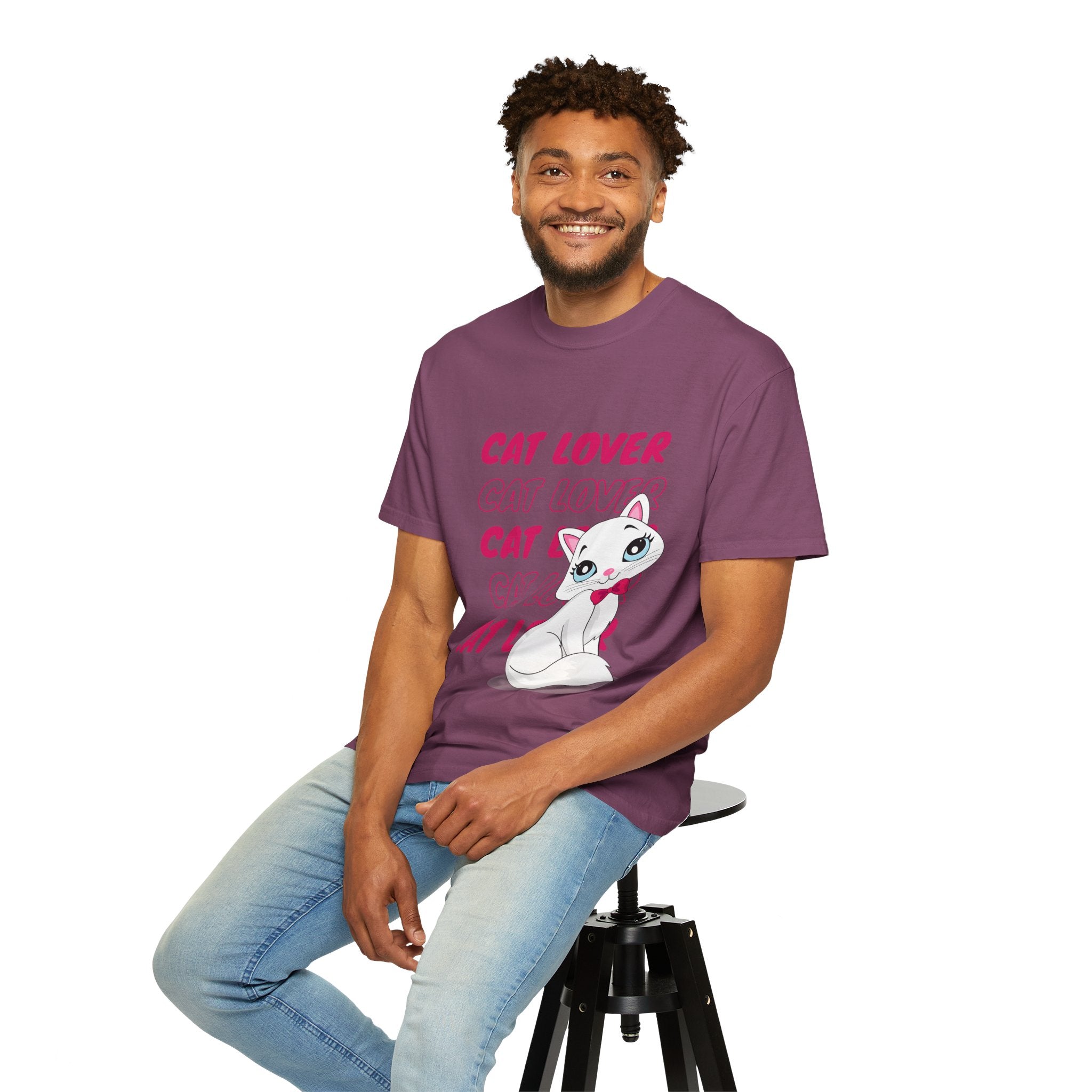 Cat Lover T-Shirt — Cute White Kitten Graphic Tee for Cat Moms & Fans