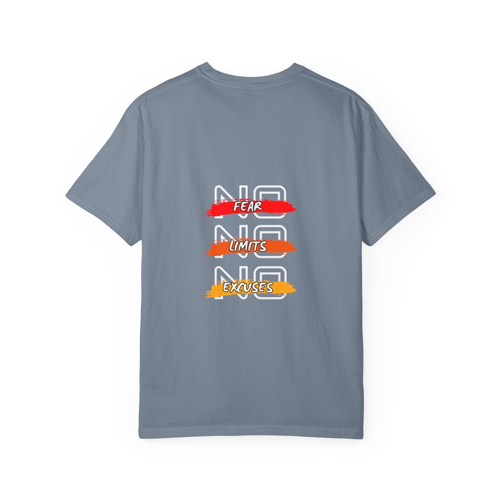 T-Shirt — "No Fear, No Limits, No Excuses" Motivational Graphic Tee