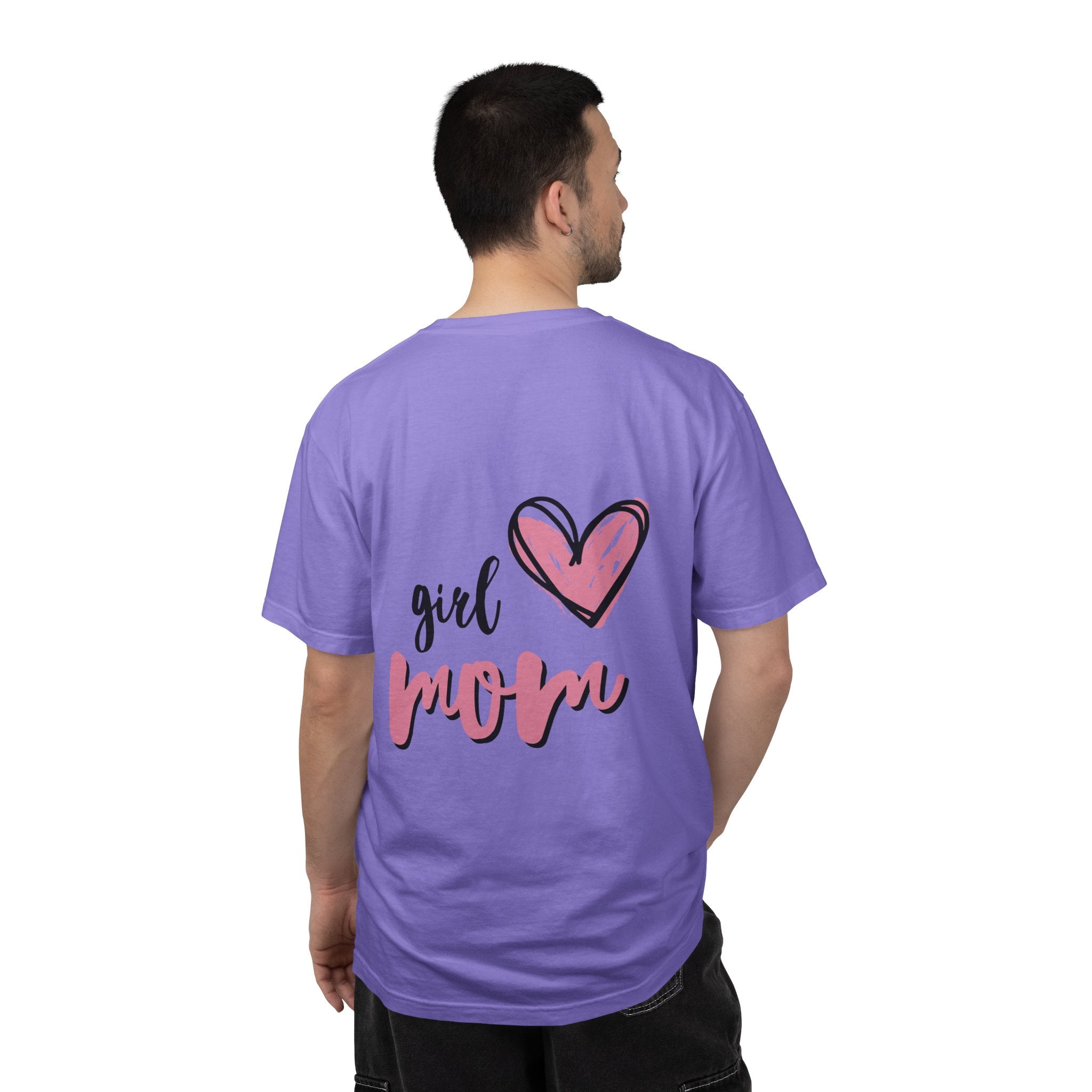 Girl Mom T-Shirt — Pink Heart Mom Shirt for New & Proud Mothers