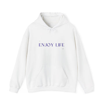 Enjoy Life Hoodie – Minimal Inspirational White Pullover