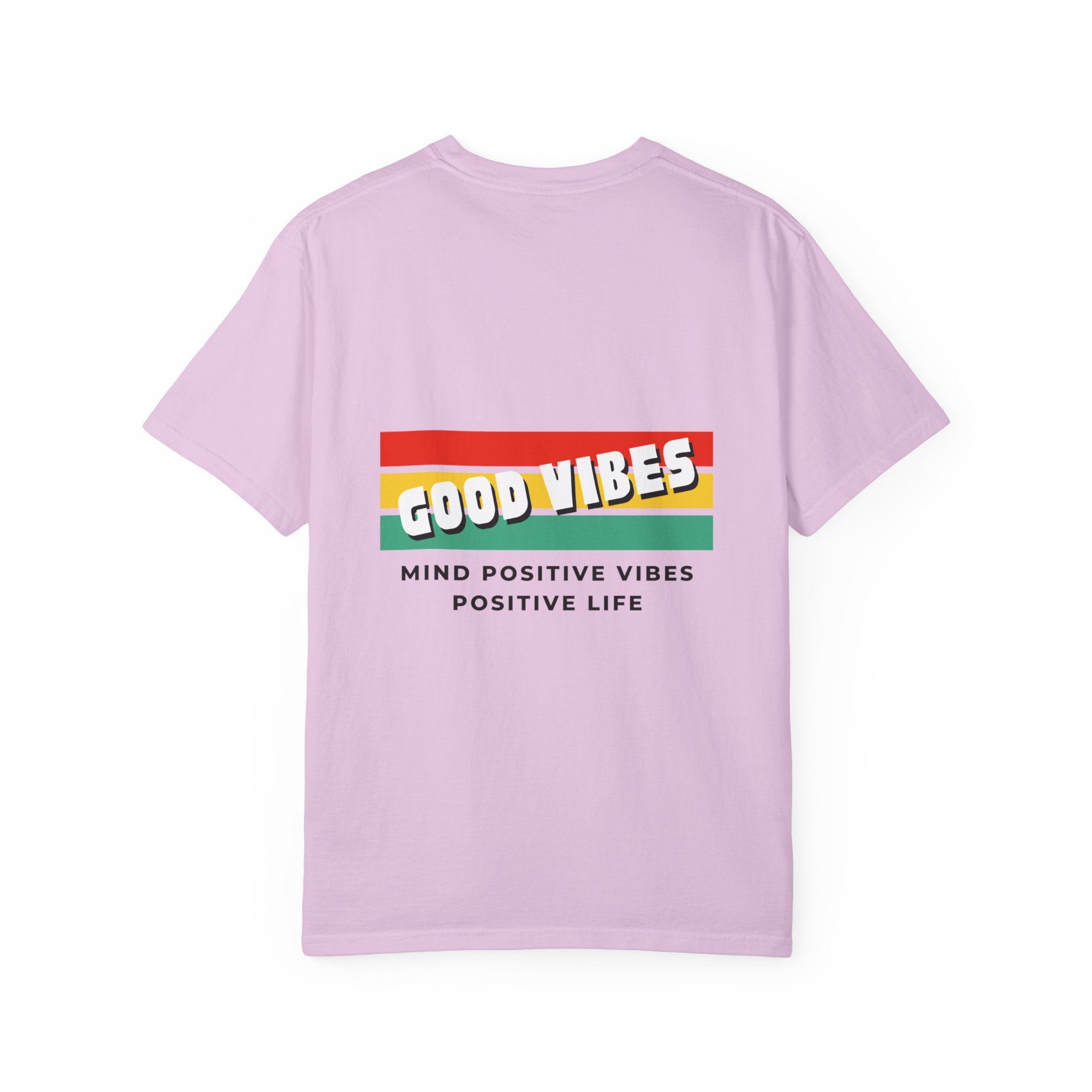 Good Vibes T-Shirt — Retro Stripes “Mind Positive Vibes, Positive Life”