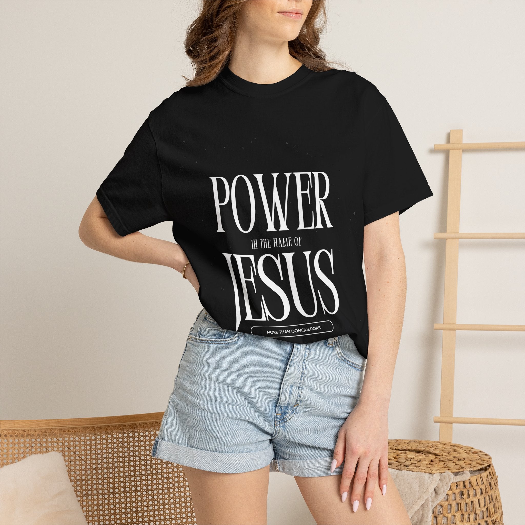 T-Shirt — "Power in the Name of Jesus" Graphic Tee