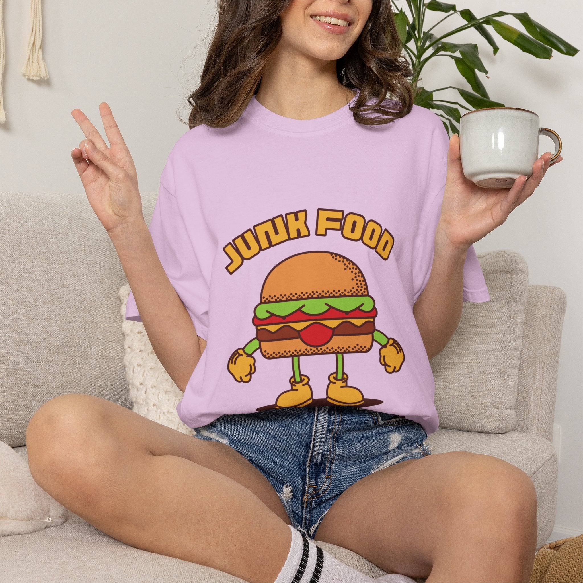 Junk Food Burger T-Shirt — Cute Retro ‘Delicious Taste’ Graphic Tee