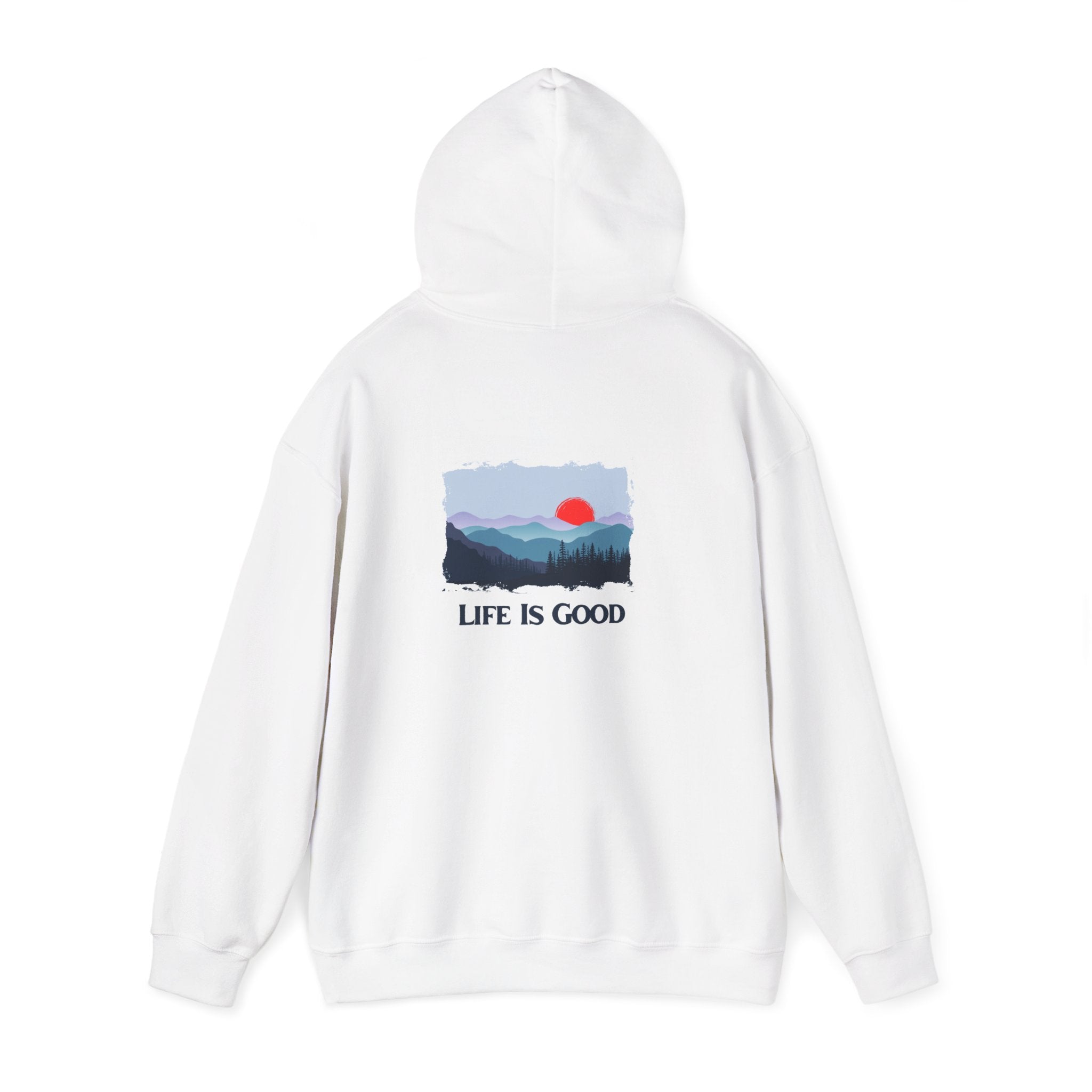Hoodie - 'Life Is Good' Mountain Sunrise Graphic Hoodie