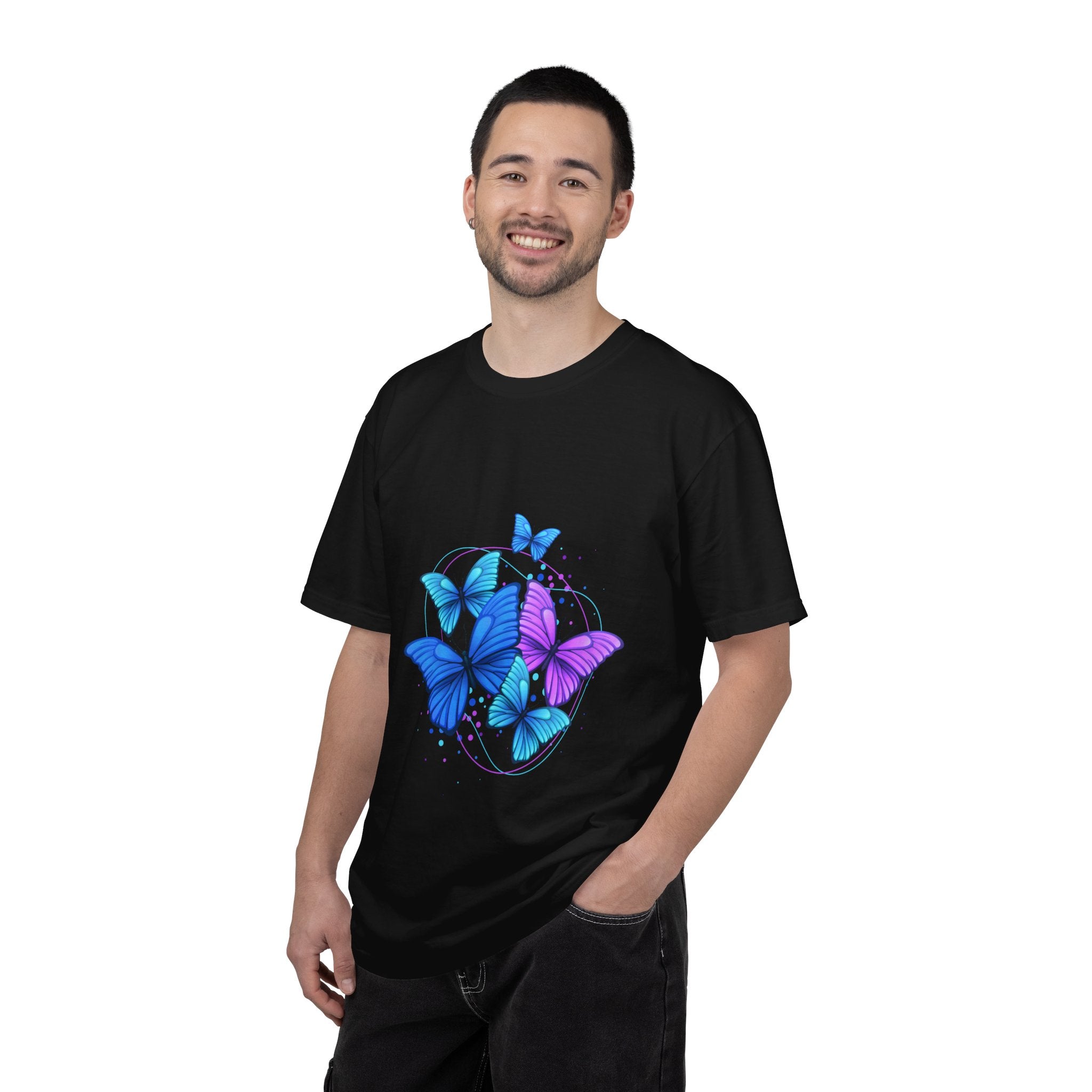 Butterfly Cluster T‑Shirt — Blue & Purple Wings Graphic Tee