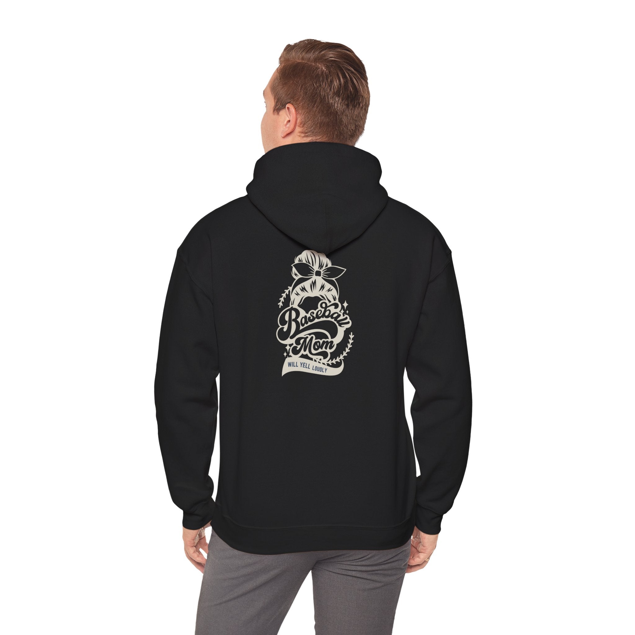 Baseball Mom Hoodie — Vintage Script Baseball Mom Will Run On Caffeine & Love