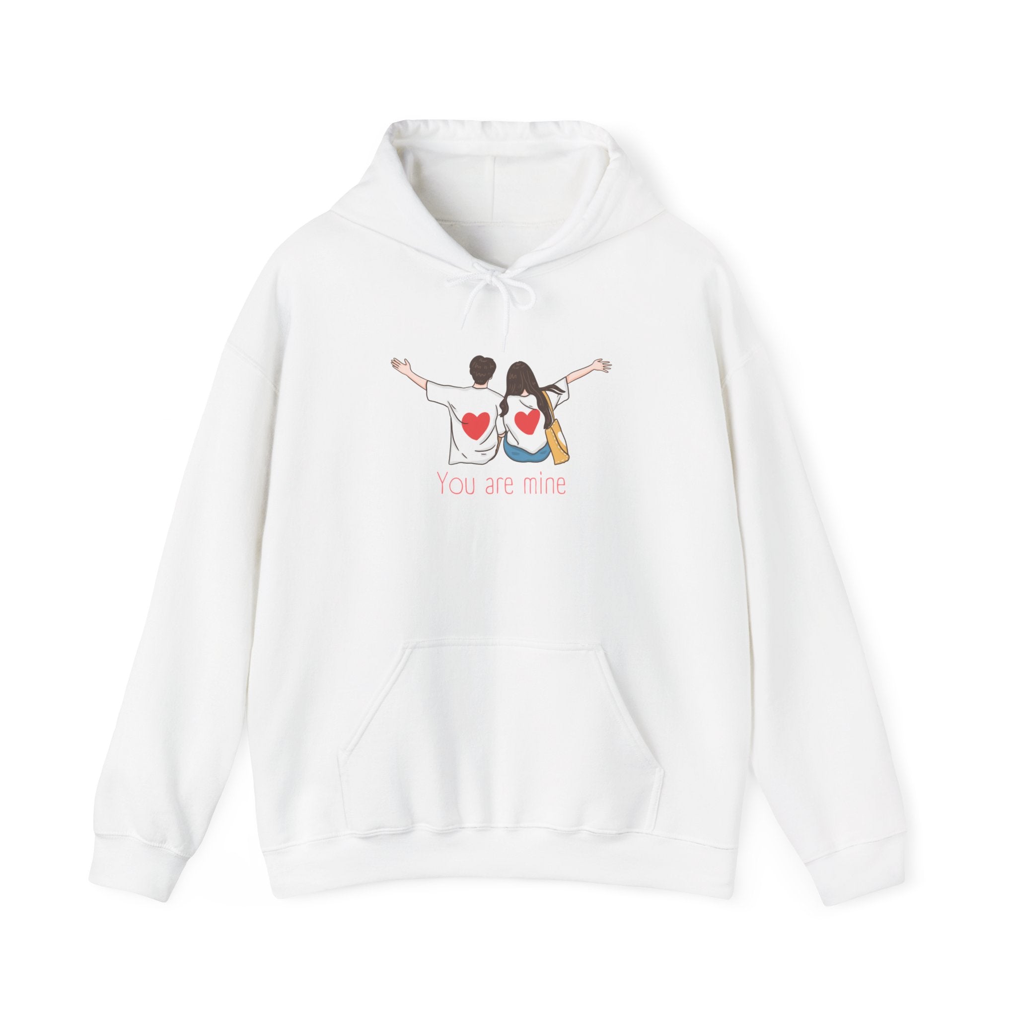 Cute Couples Hoodie — "You Are Mine" Matching Heart Back Design