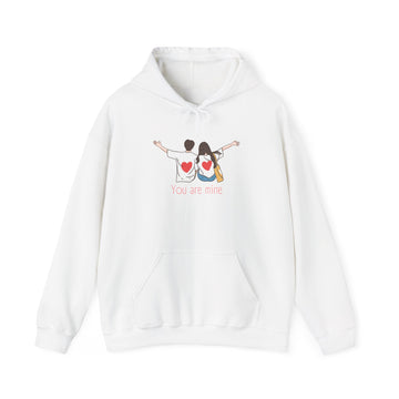 Cute Couples Hoodie — "You Are Mine" Matching Heart Back Design