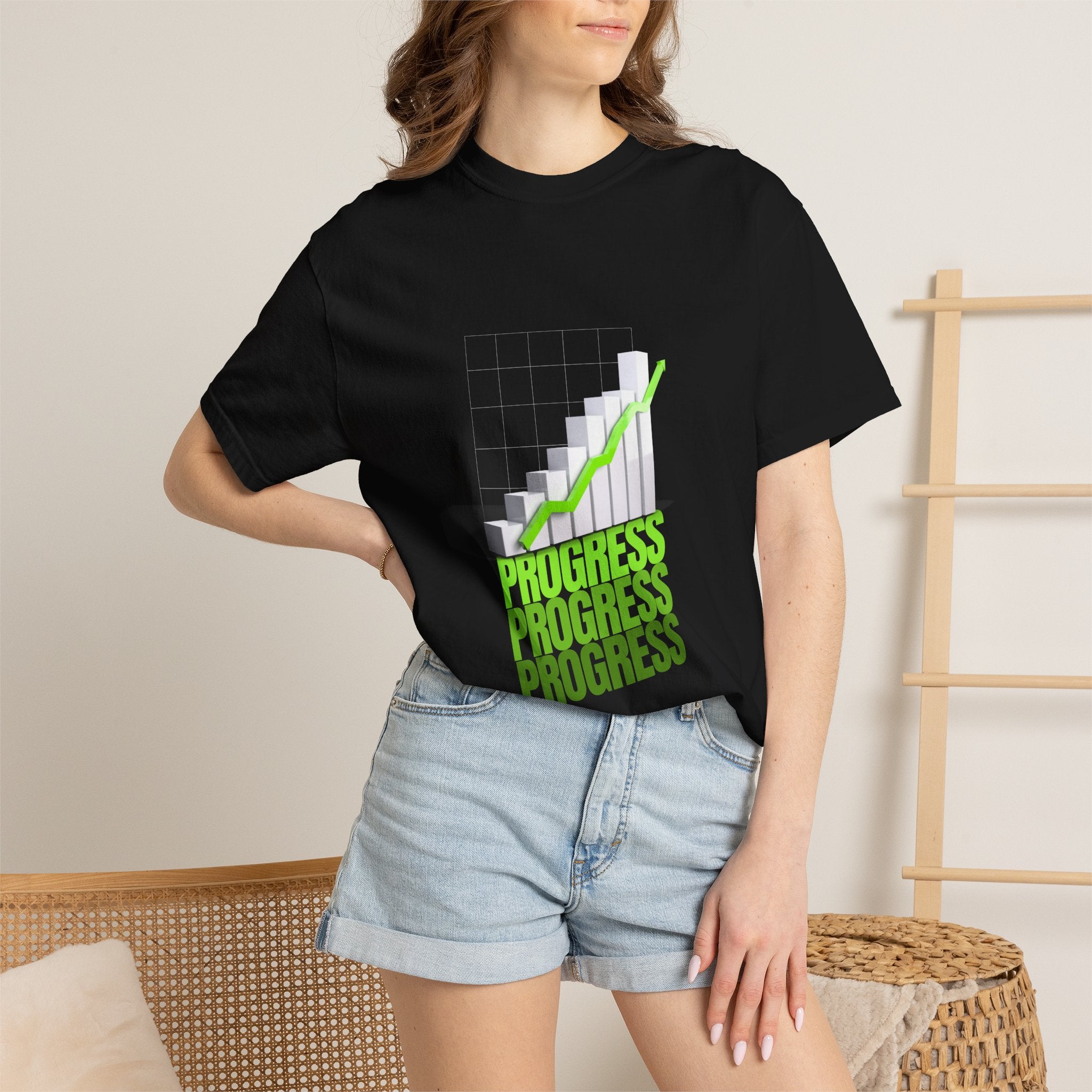 Progress Bar T-Shirt — Motivational 'PROGRESS' Graphic Tee