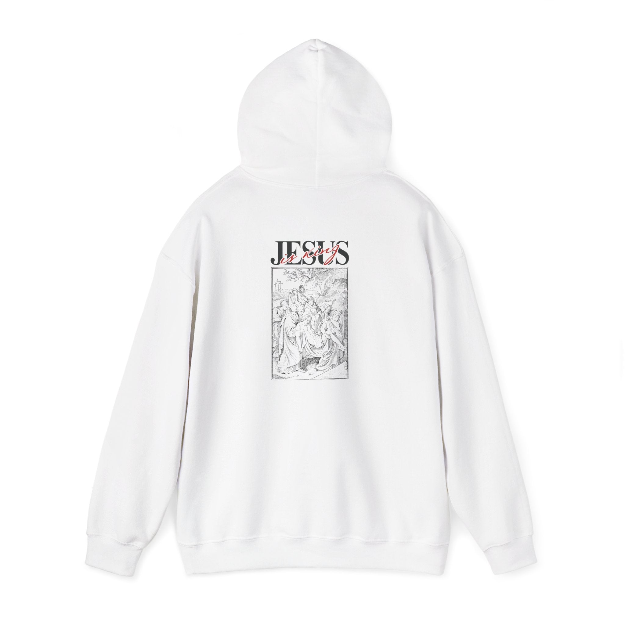 Jesus Vintage Illustration Hoodie — Retro Religious Graphic Pullover