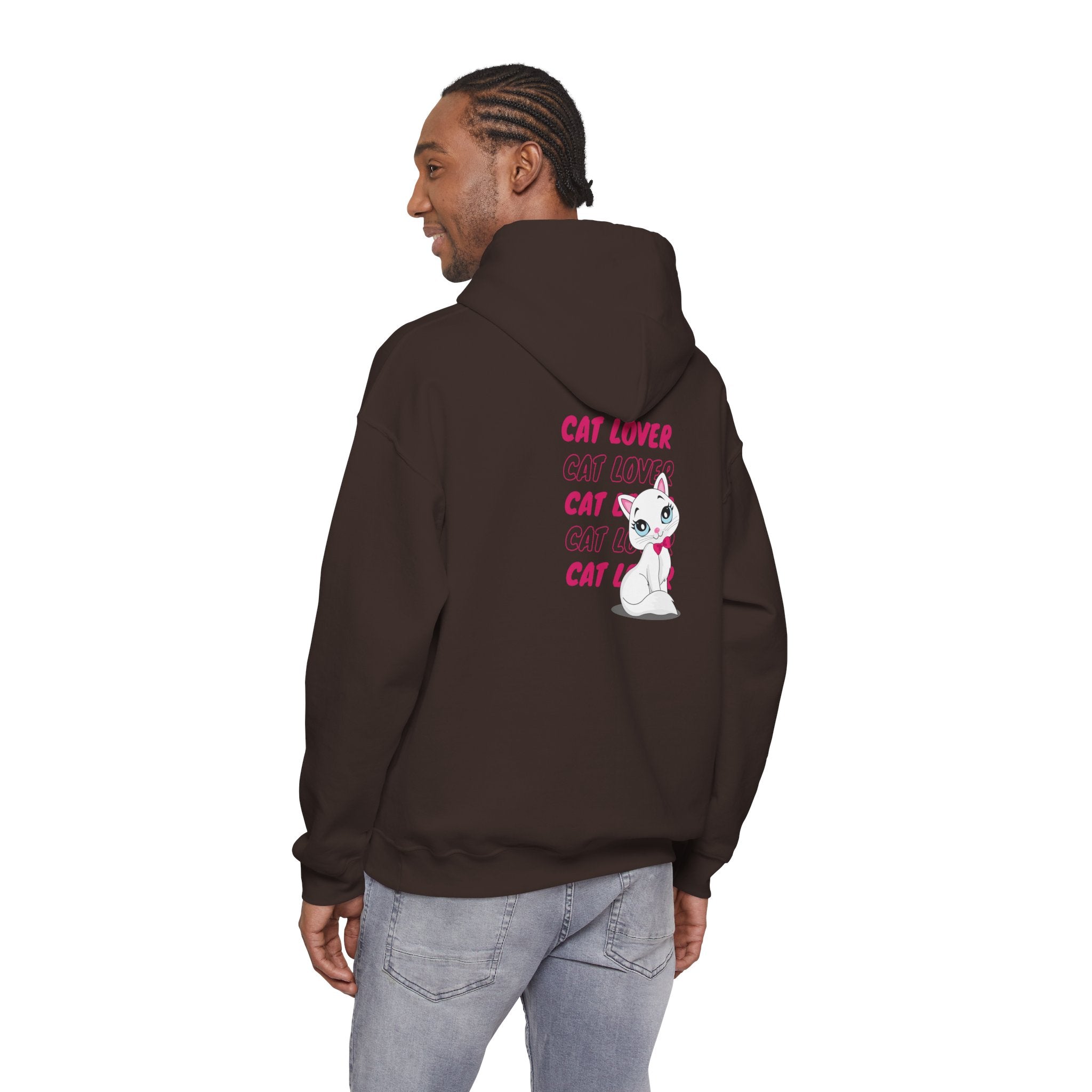 Cat Lover Hoodie — Cute Pink Kitty Graphic Pullover