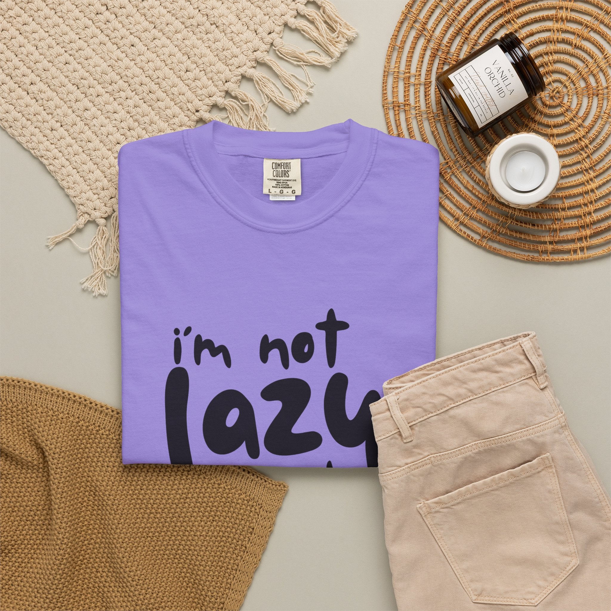 Funny 'I'm Not Lazy I Just Don't Like Work' Graphic T-Shirt