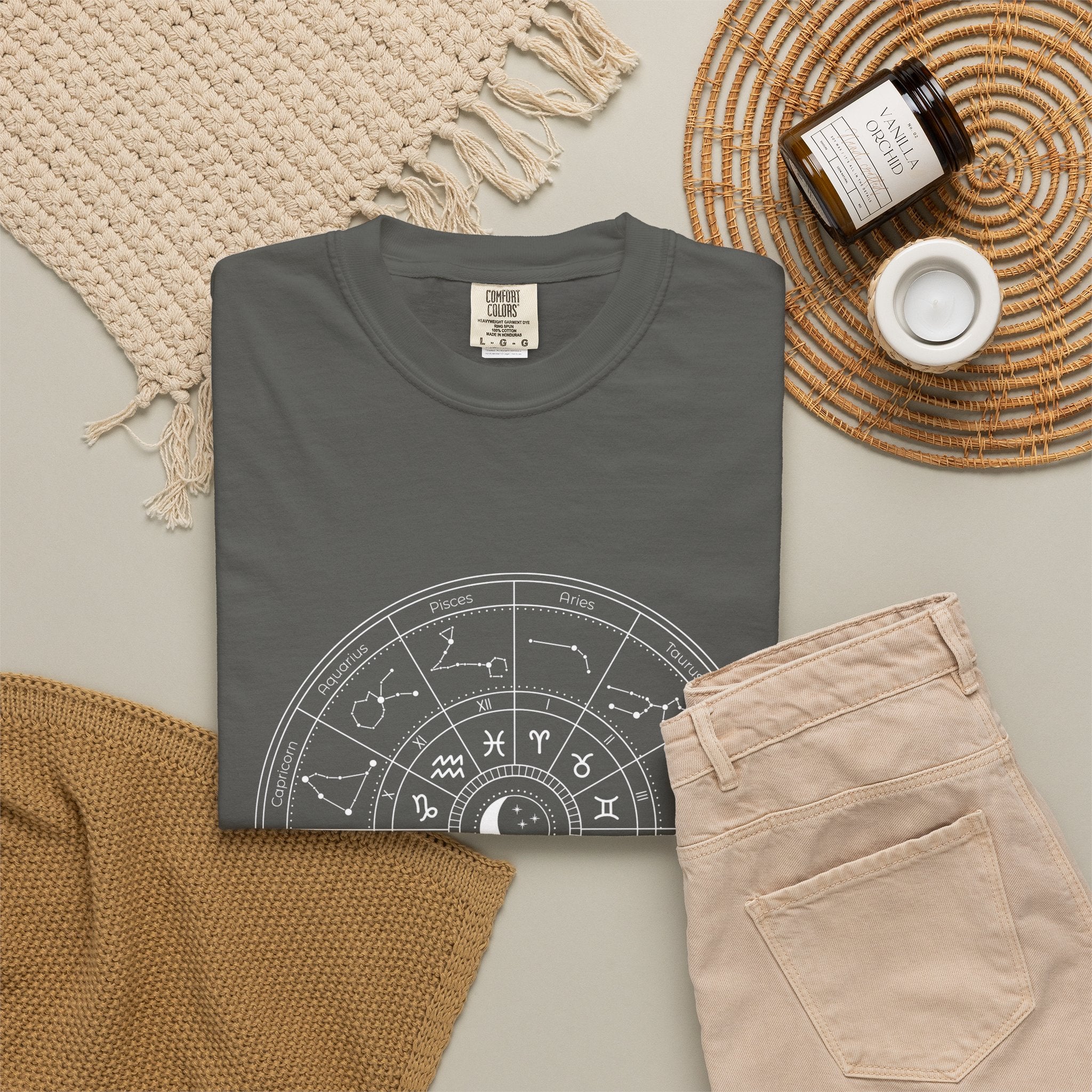Zodiac Wheel T-Shirt — Astrological Moon & Signs Graphic Tee
