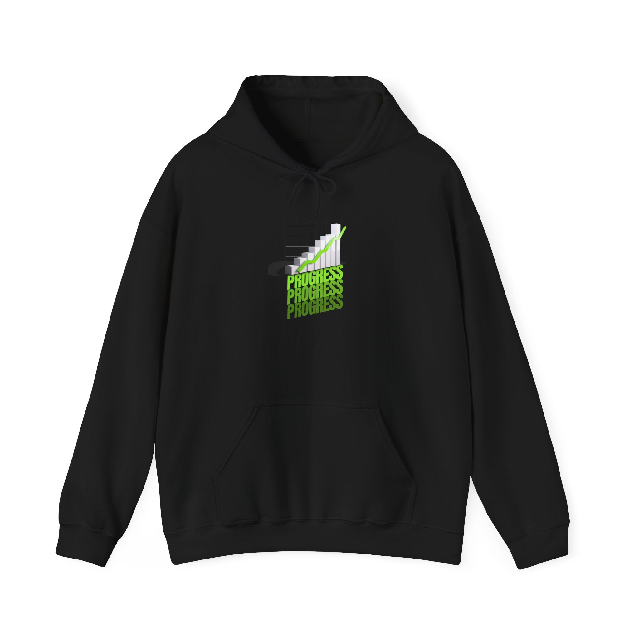 Progress Graphic Hoodie - Retro Staircase 'Progress' Text