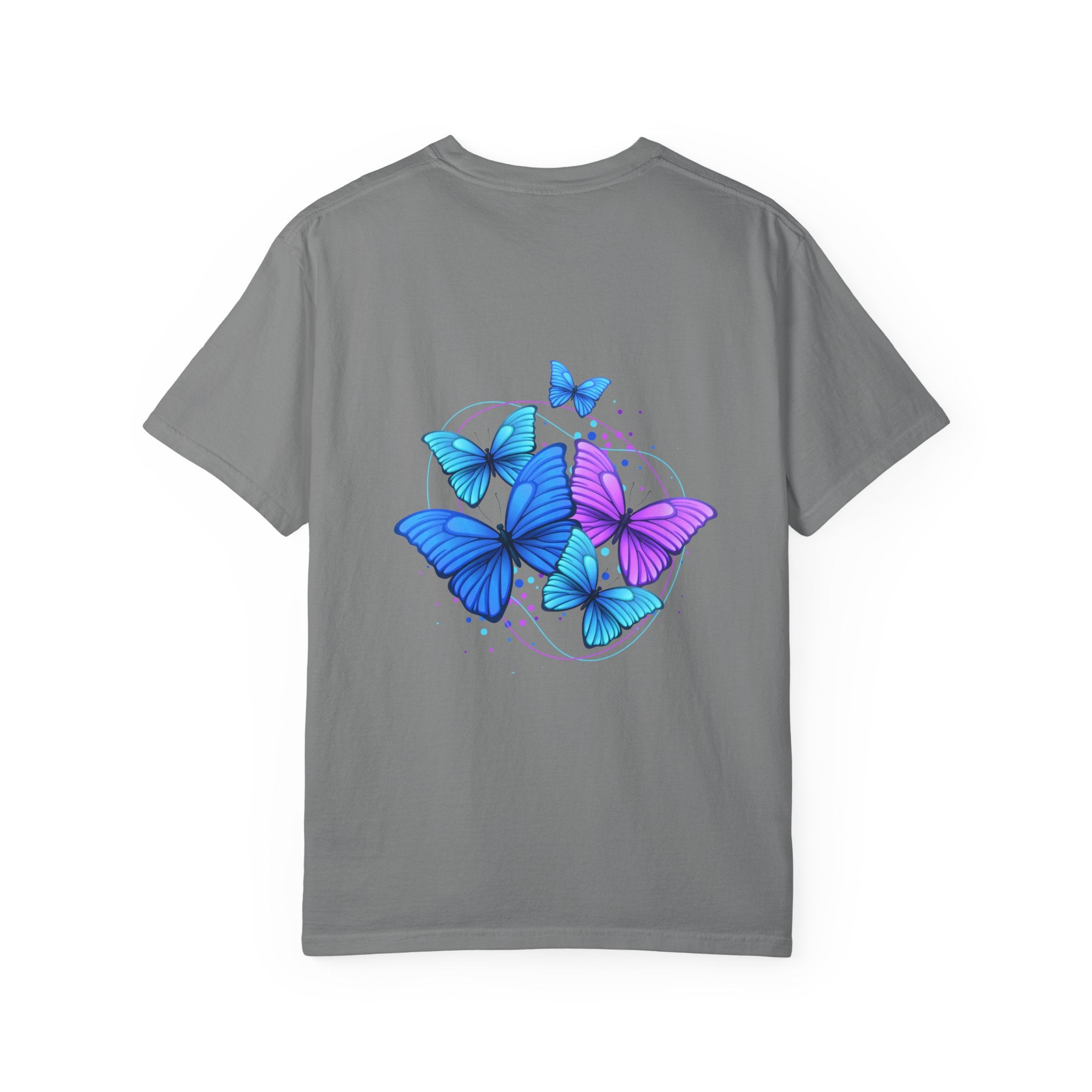 Butterfly Cluster T‑Shirt — Blue & Purple Wings Graphic Tee