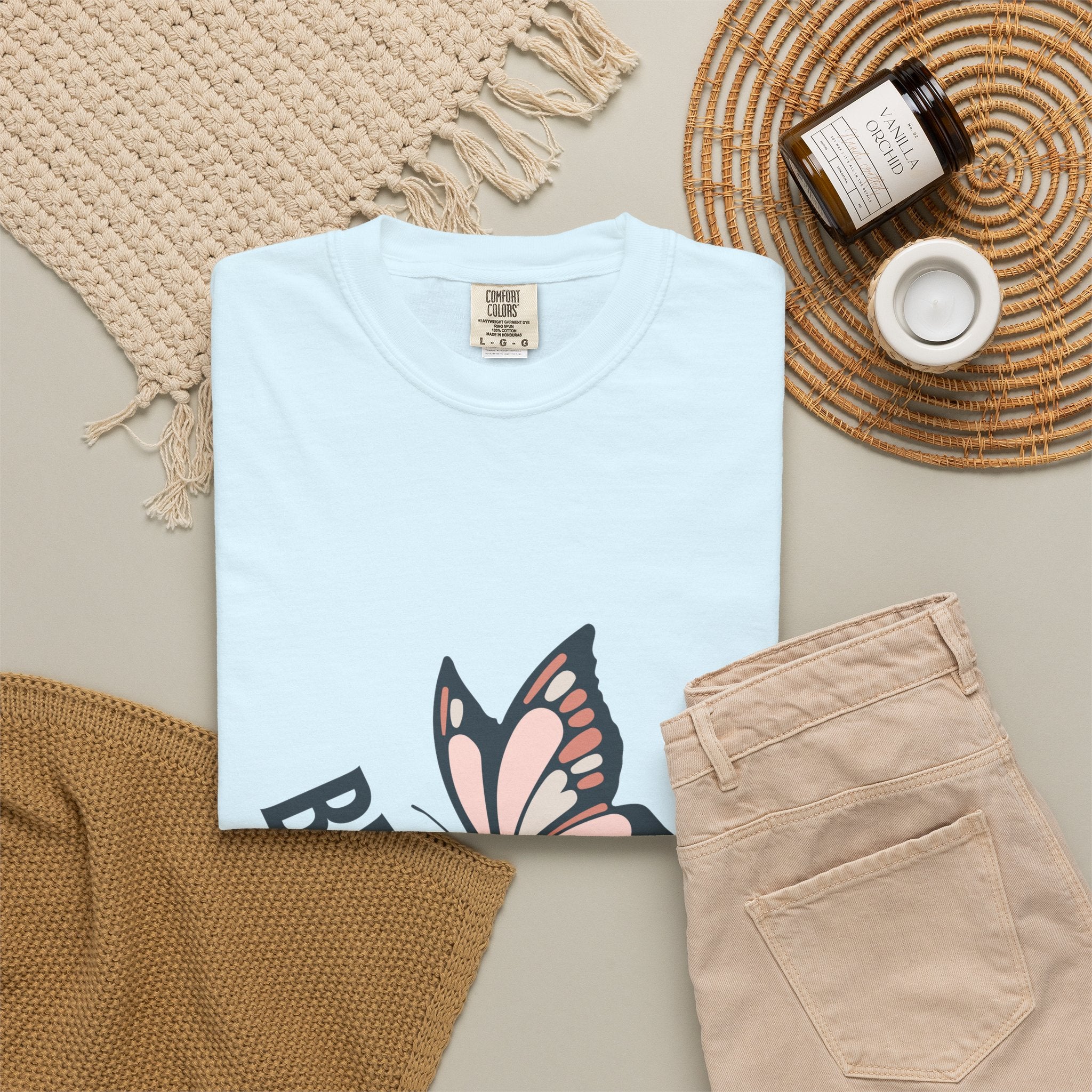 Butterfly Graphic T-Shirt — Pink Monarch Floral Tee