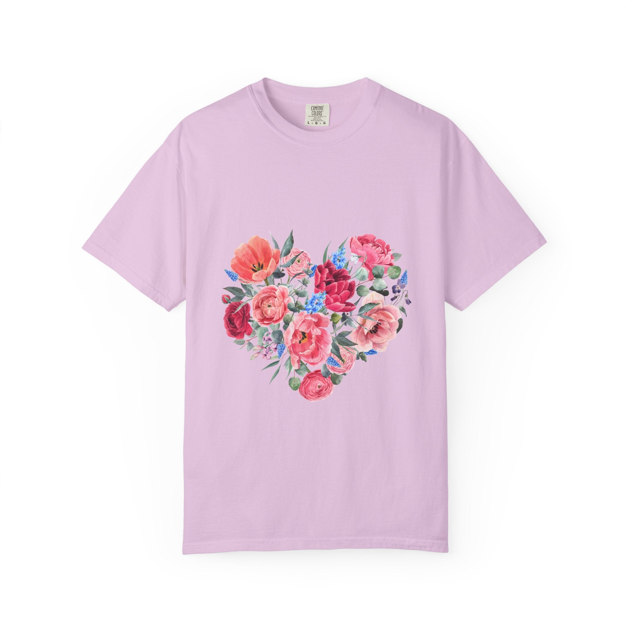 Floral Heart T-Shirt – Watercolor Rose Heart Graphic Tee (Valentine’s Day, Mother's Day)