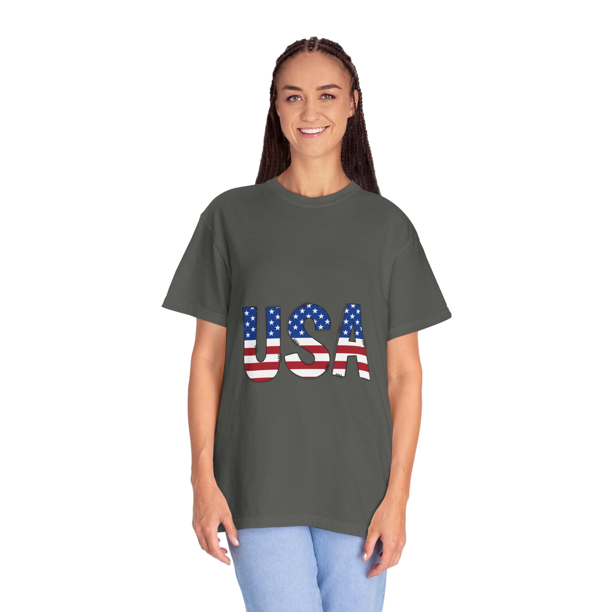 USA Flag Graphic T-Shirt — Patriotic Fourth of July Tee