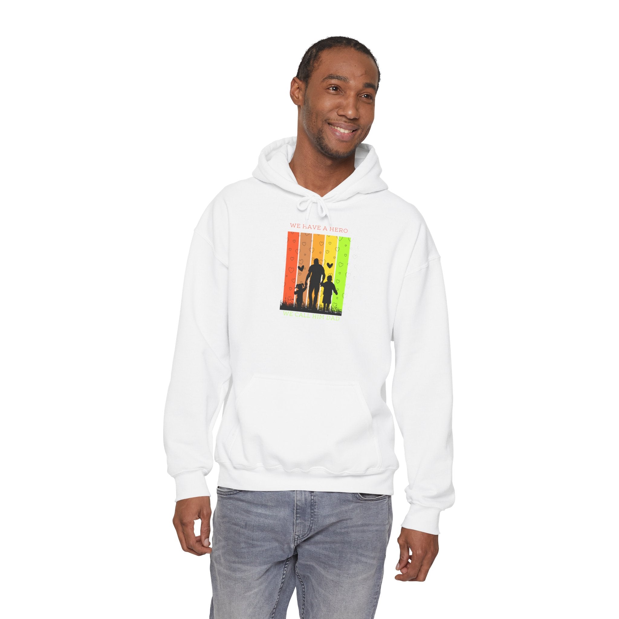 Father and Kids Retro Sunset Hoodie — Dad and Children Silhouette Sweatshirt