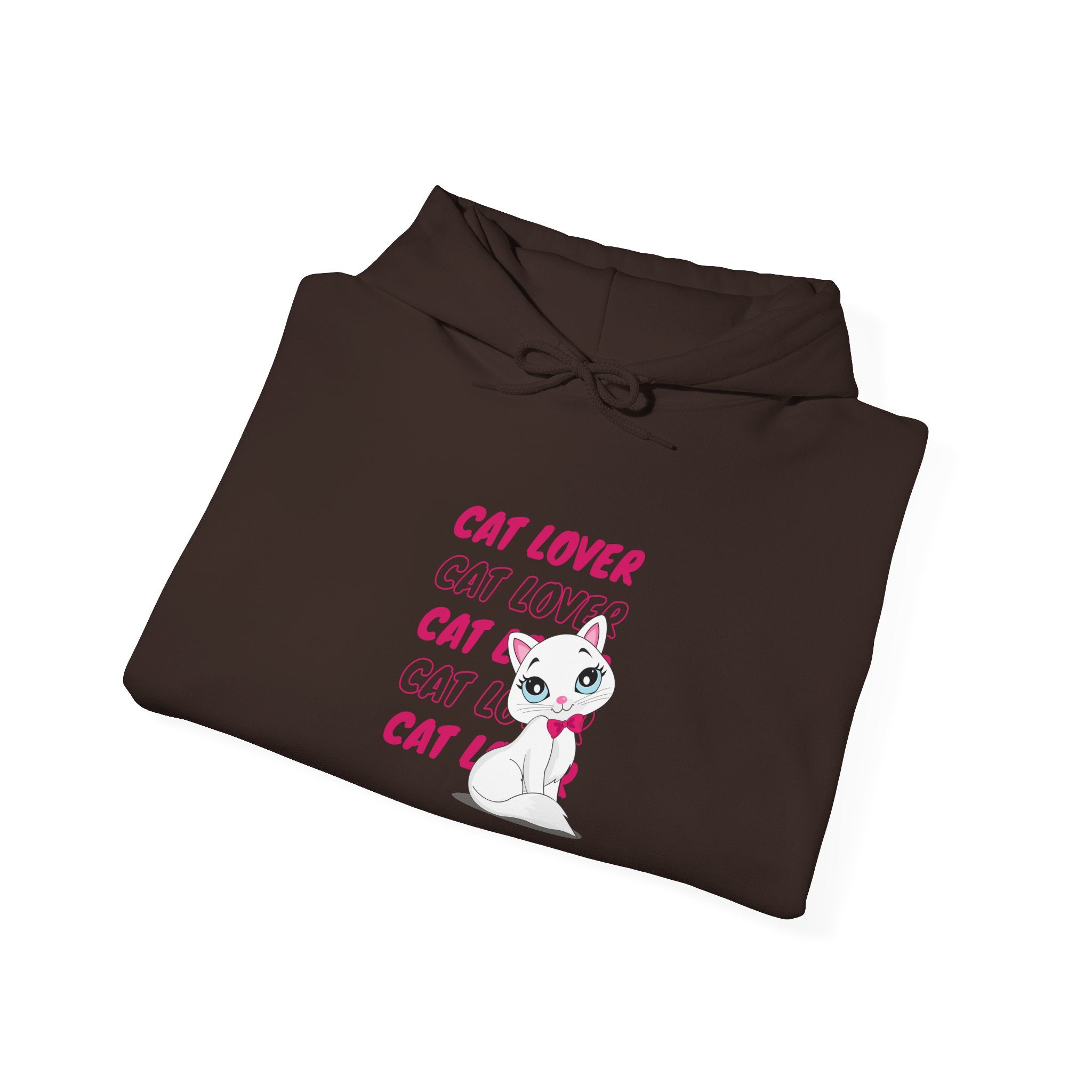 Cat Lover Hoodie — Cute Pink Kitty Graphic Pullover