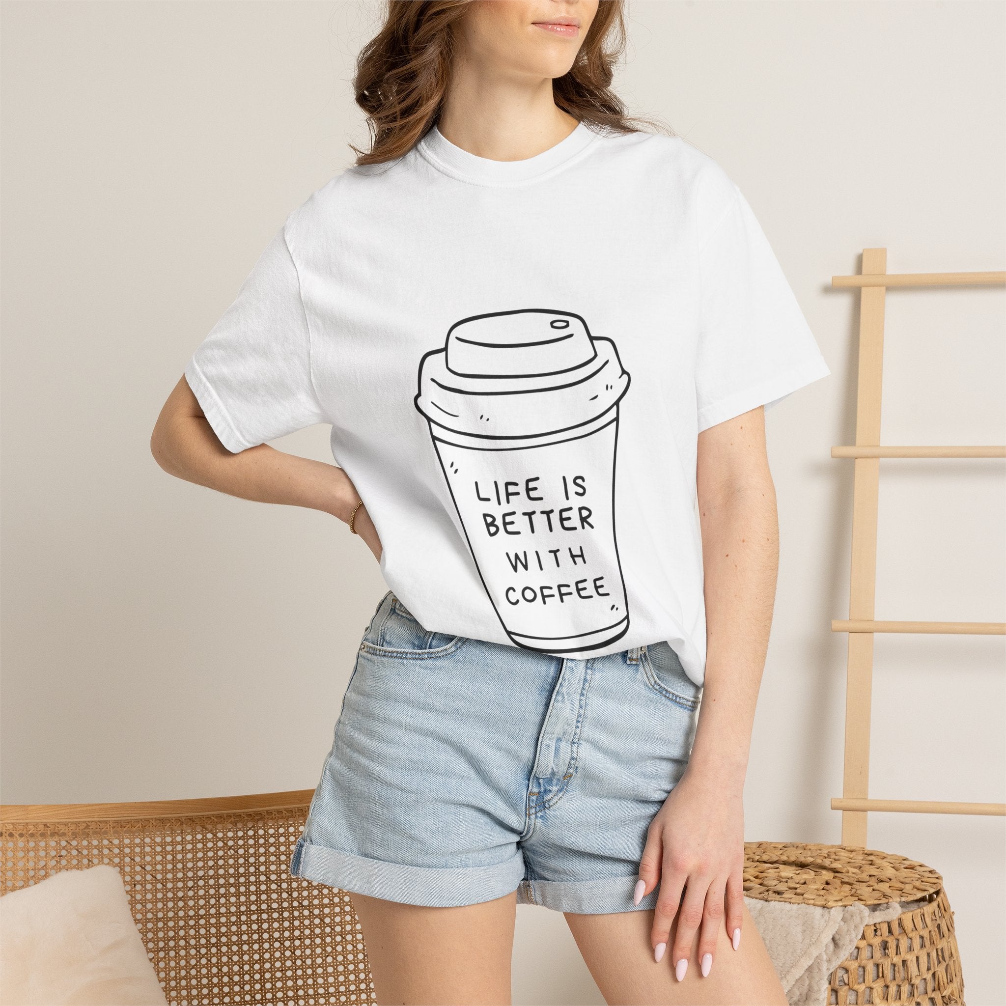 Coffee Lover T‑Shirt — "Life Is Better With Coffee" Graphic Tee