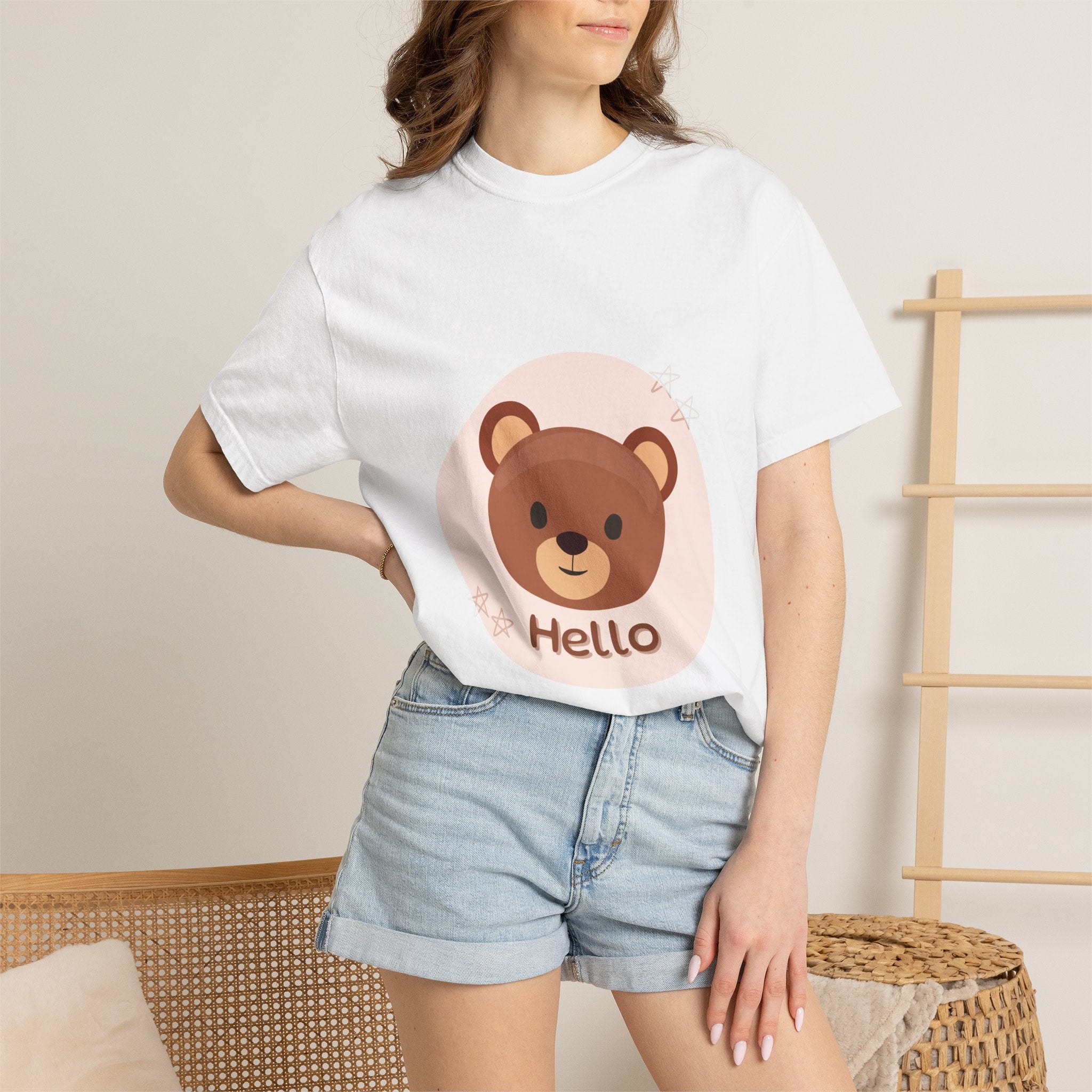 Hello Bear T-Shirt — Cute Cartoon Teddy Graphic Tee