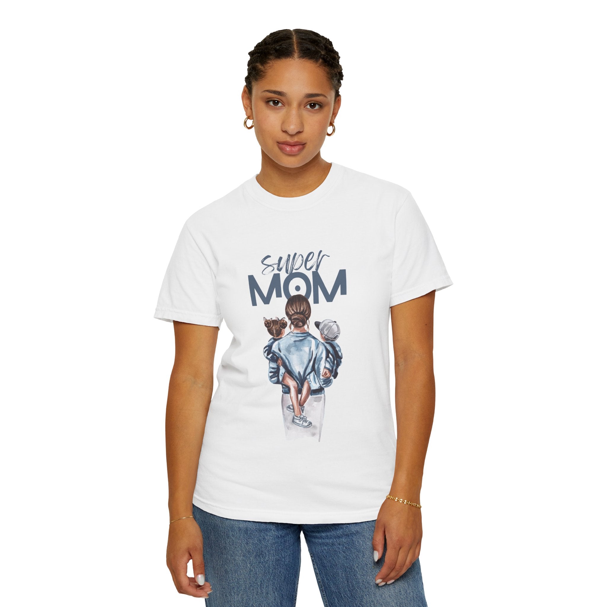 Super Mom T-Shirt — Mom with Kids Graphic Tee | Mother's Day Gift