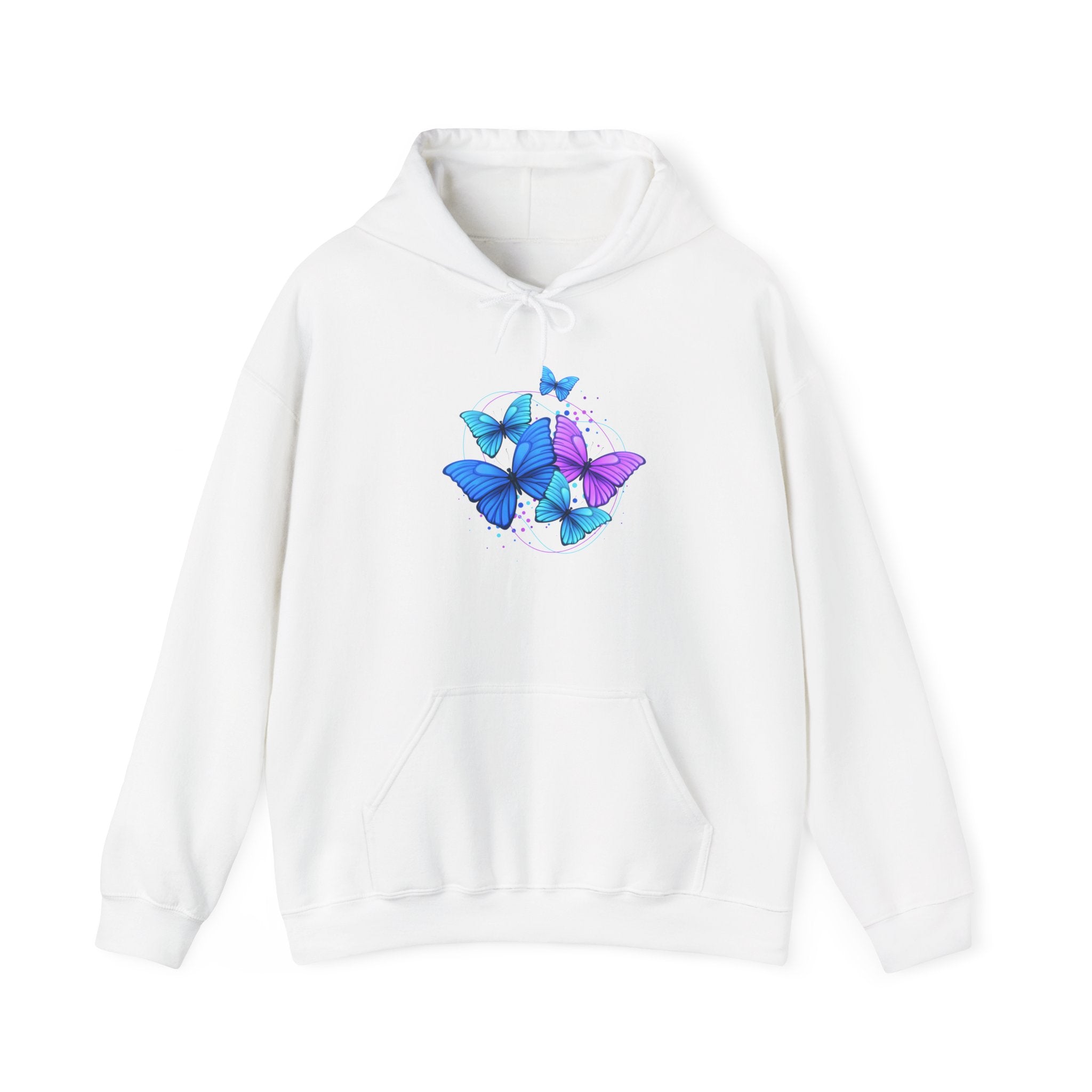 Butterfly Cluster Hoodie – Blue & Purple Butterfly Graphic Sweatshirt