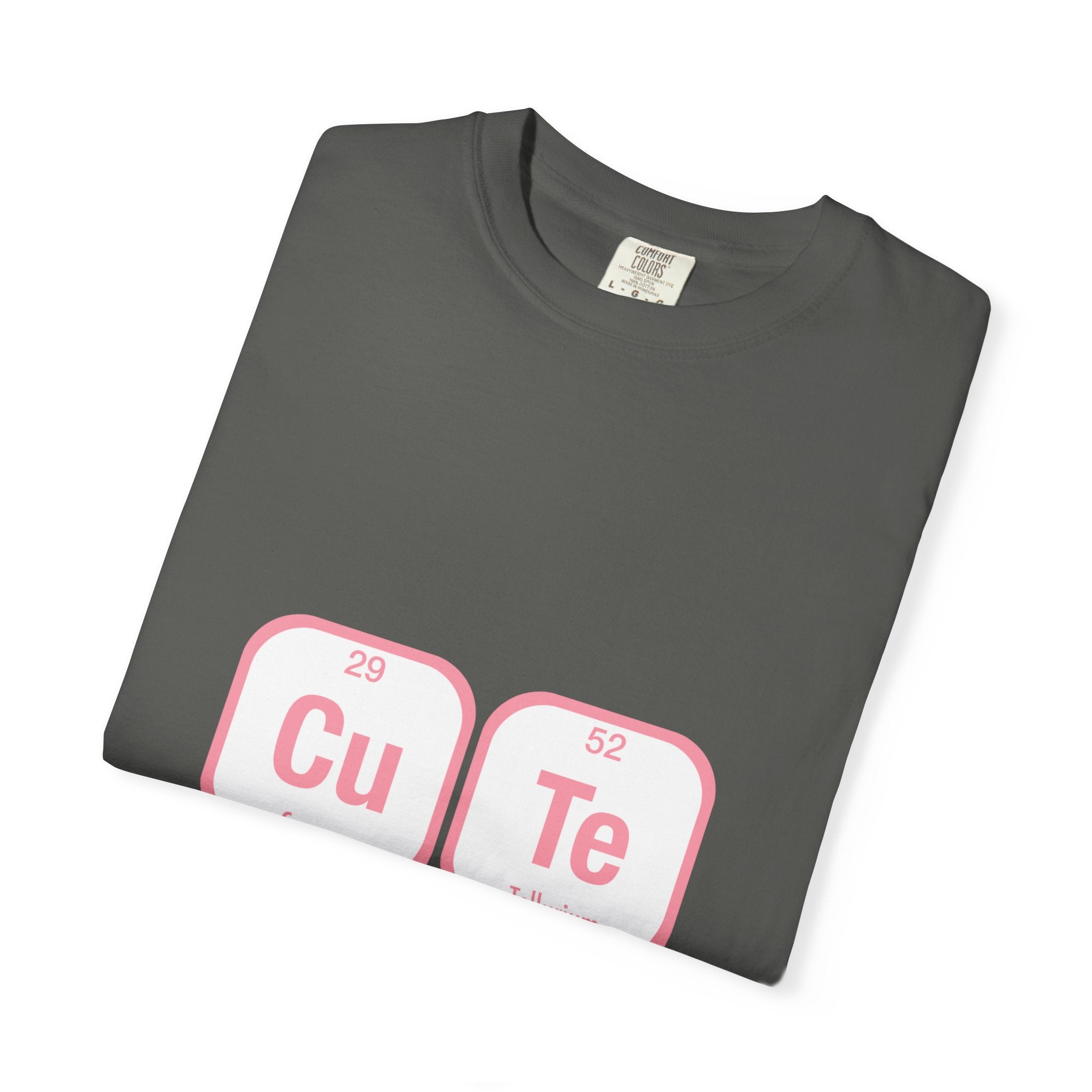 Cute Chemistry Tee — "Cu Te" Element Heart Graphic T-Shirt