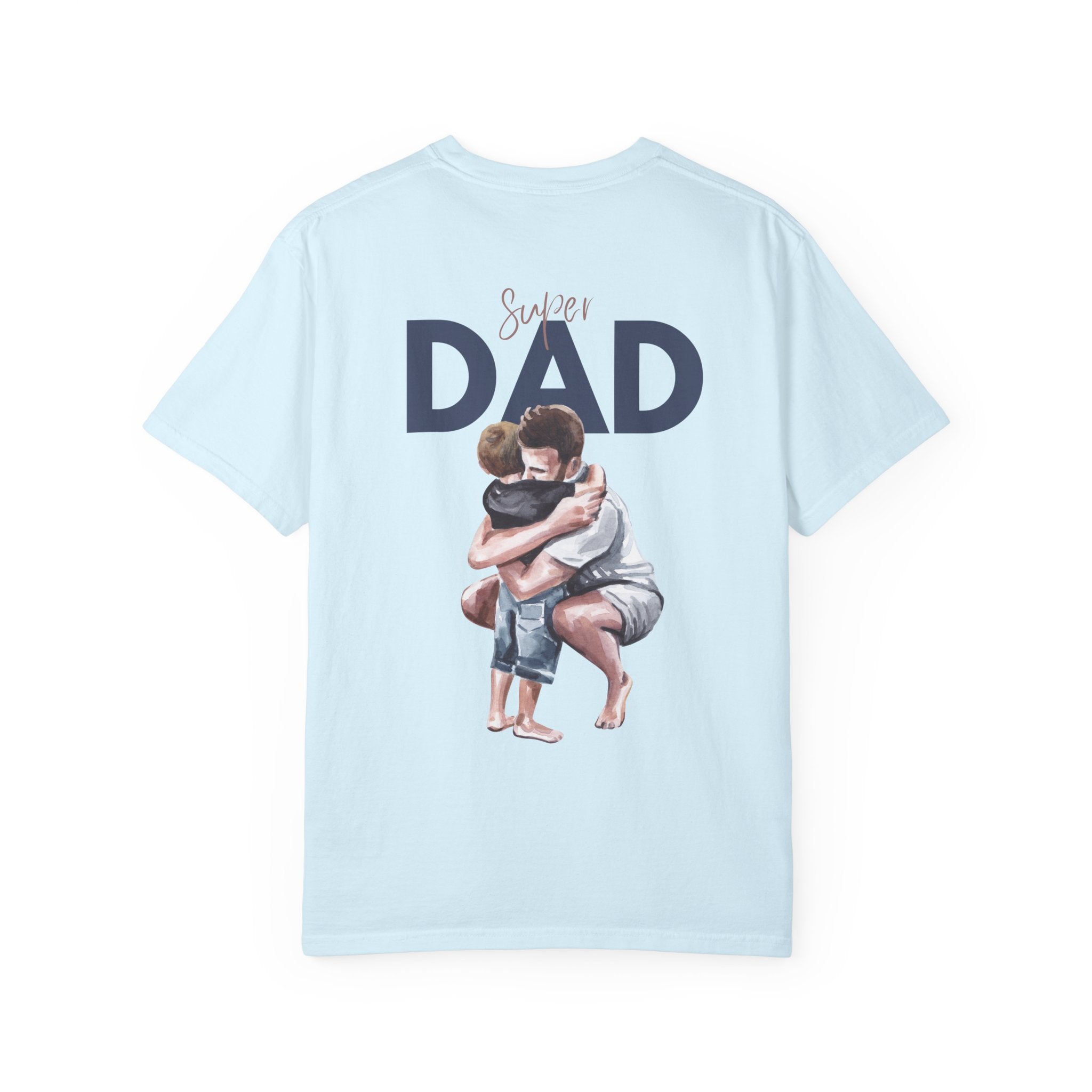 Father & Son Hug T-Shirt — Super Dad Graphic Tee for Father's Day