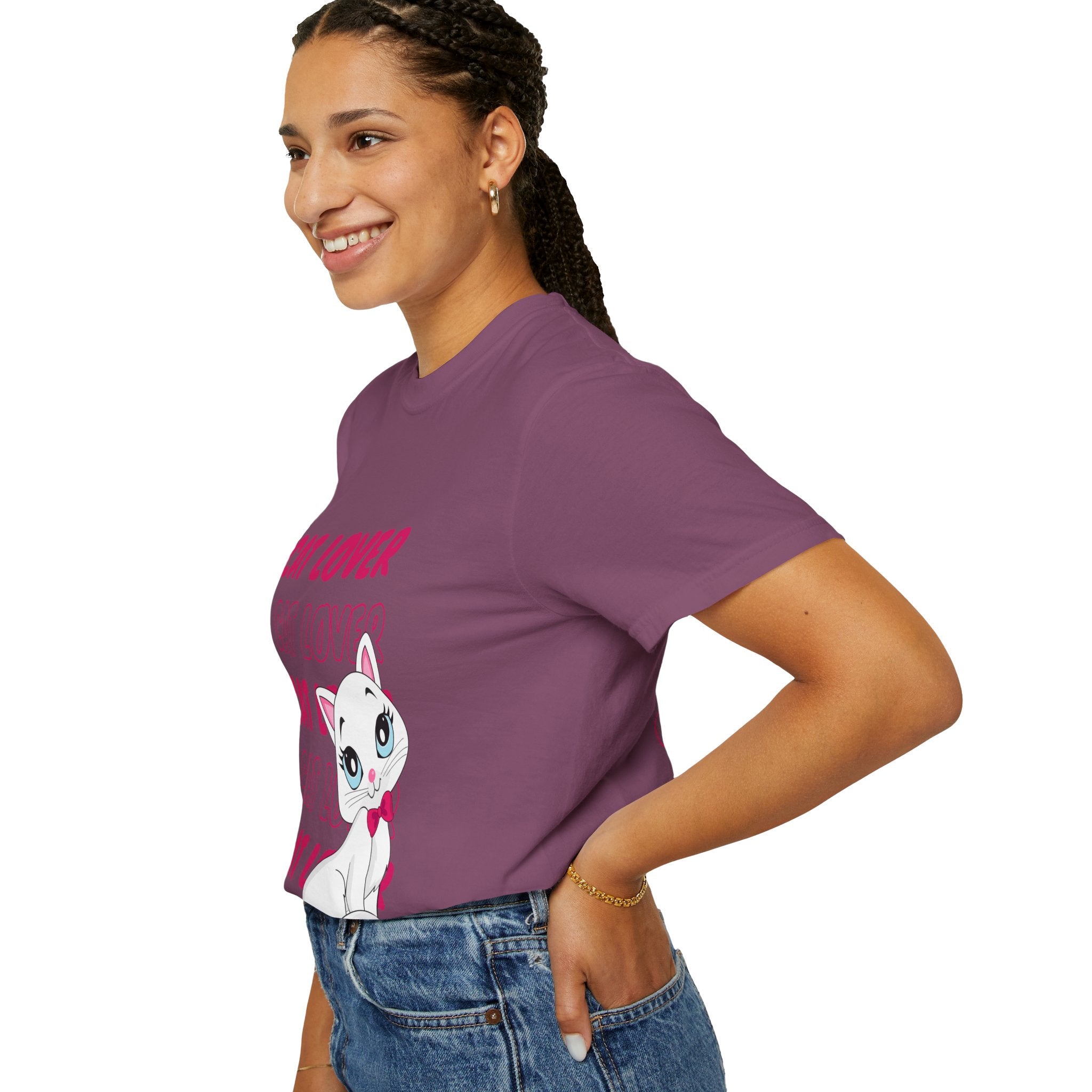 Cat Lover T-Shirt — Cute White Kitten Graphic Tee for Cat Moms & Fans