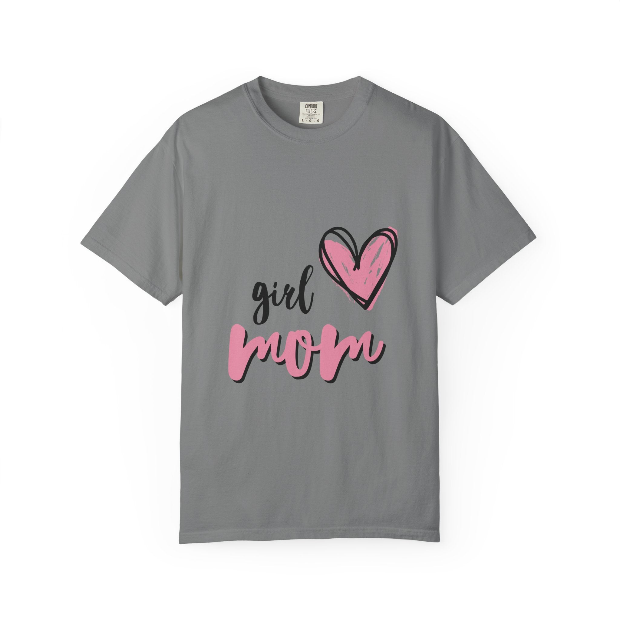 Girl Mom T-Shirt — Pink Heart Mom Shirt for New & Proud Mothers