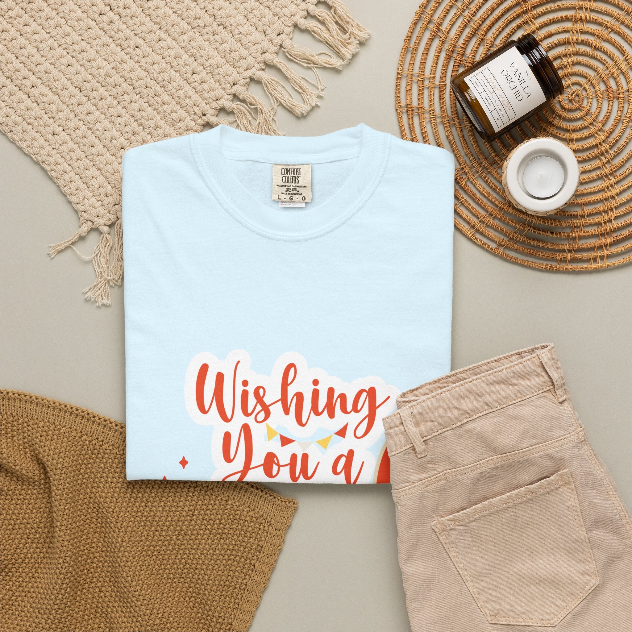 Holiday Surfboard T‑Shirt — "Wishing You a Sparkly Holiday" Beachy Christmas Tee