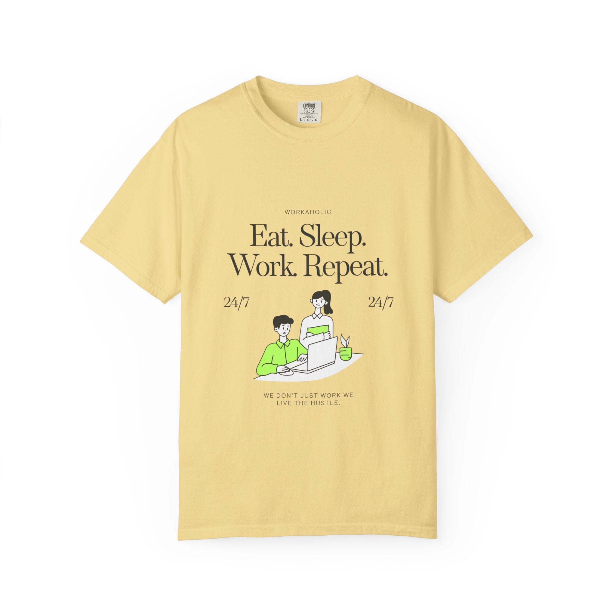 Eat. Sleep. Work. Repeat. Tee — Minimalist Remote Work Graphic T-Shirt