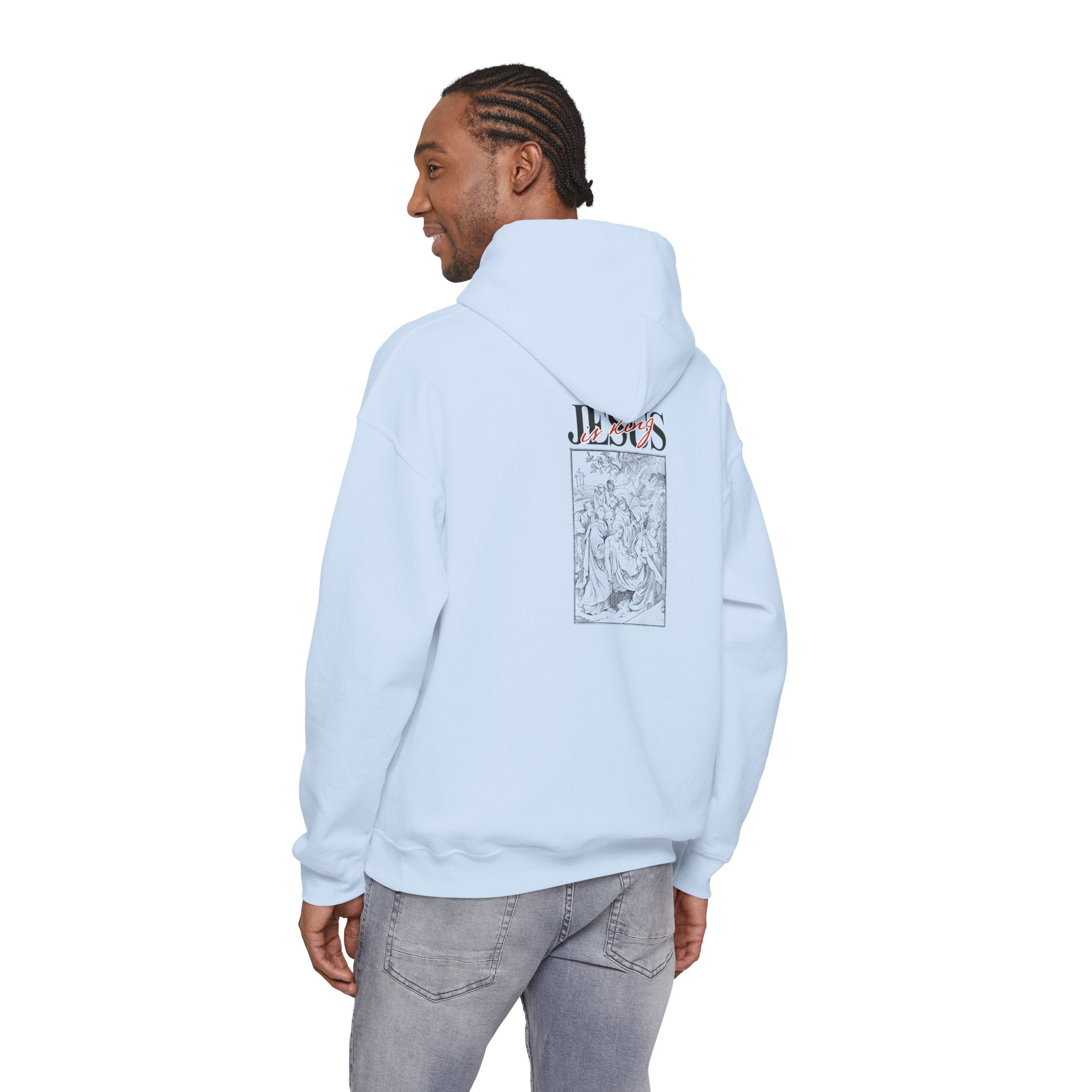 Jesus Vintage Illustration Hoodie — Retro Religious Graphic Pullover