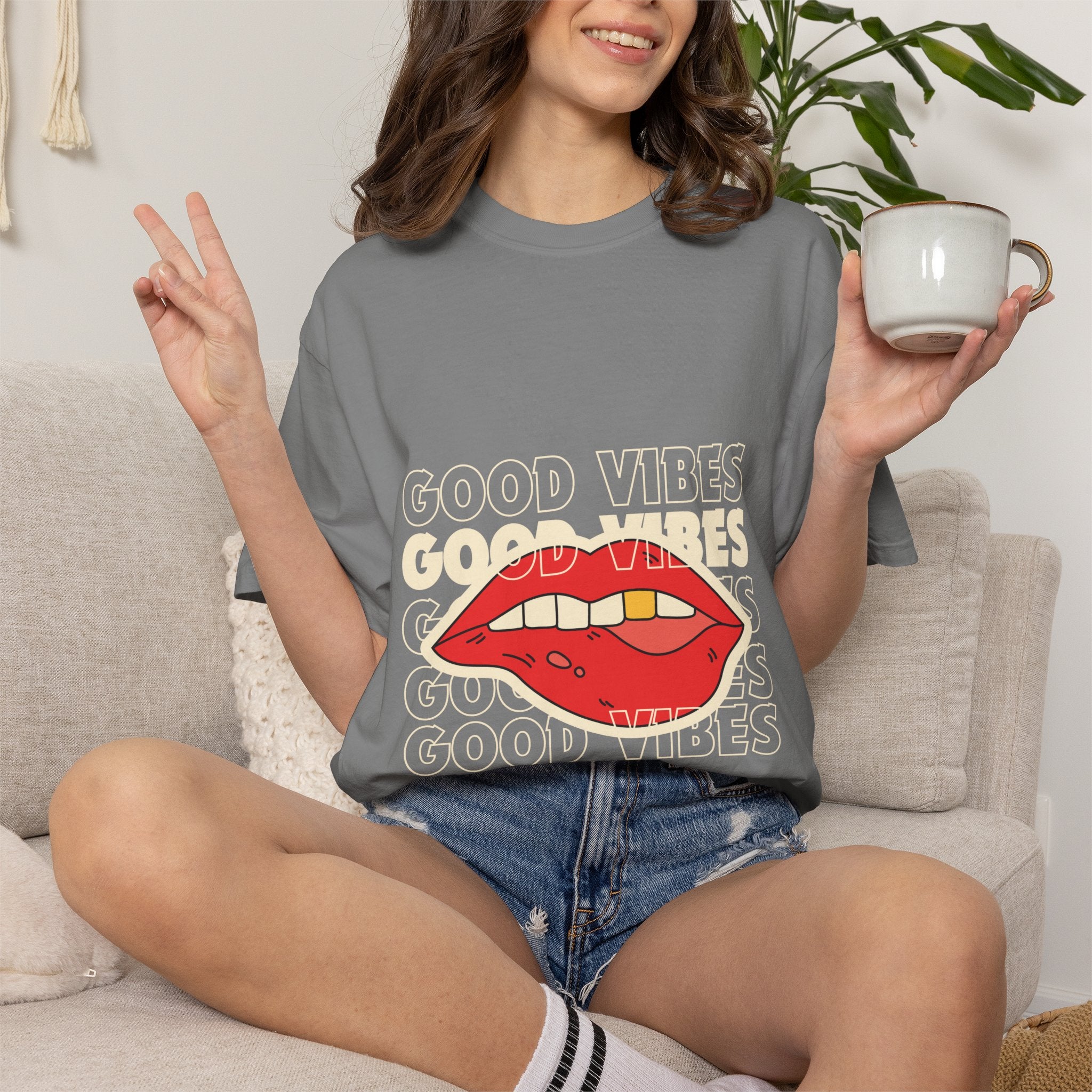 Good Vibes Lip Graphic T-Shirt