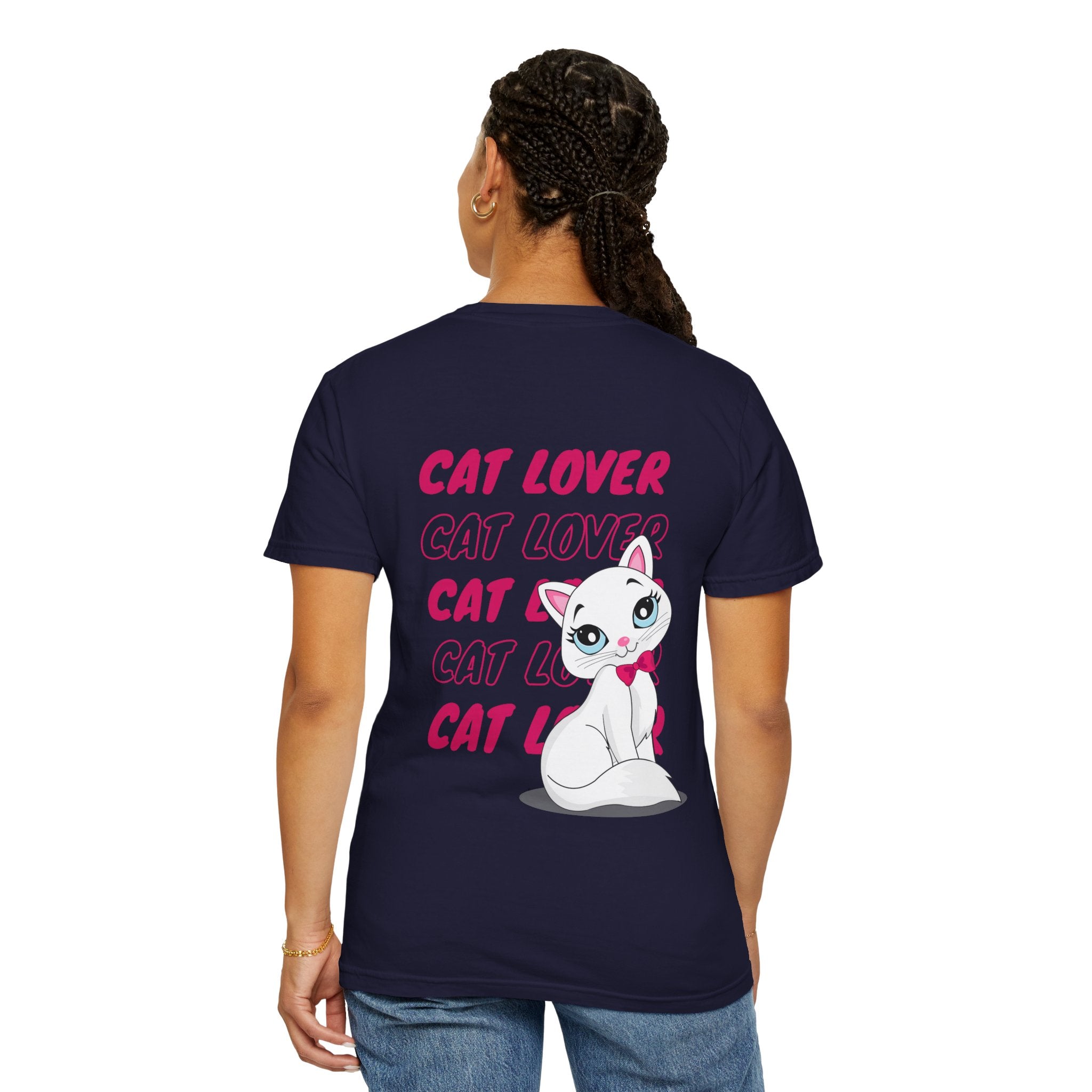 Cat Lover T-Shirt — Cute White Kitten Graphic Tee for Cat Moms & Fans