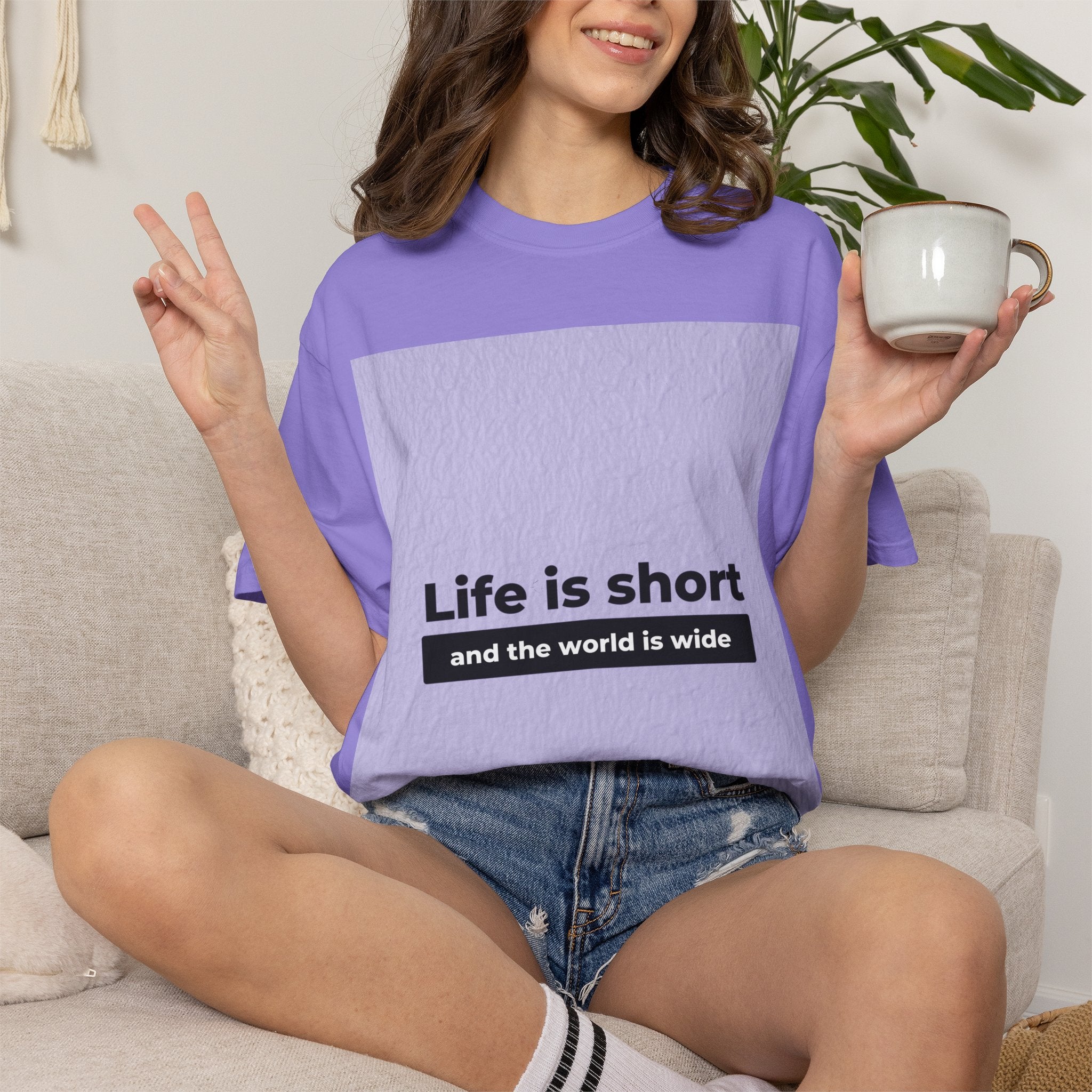 Life Is Short Travel T‑Shirt — "Life is short and the world is wide" Adventure Tee