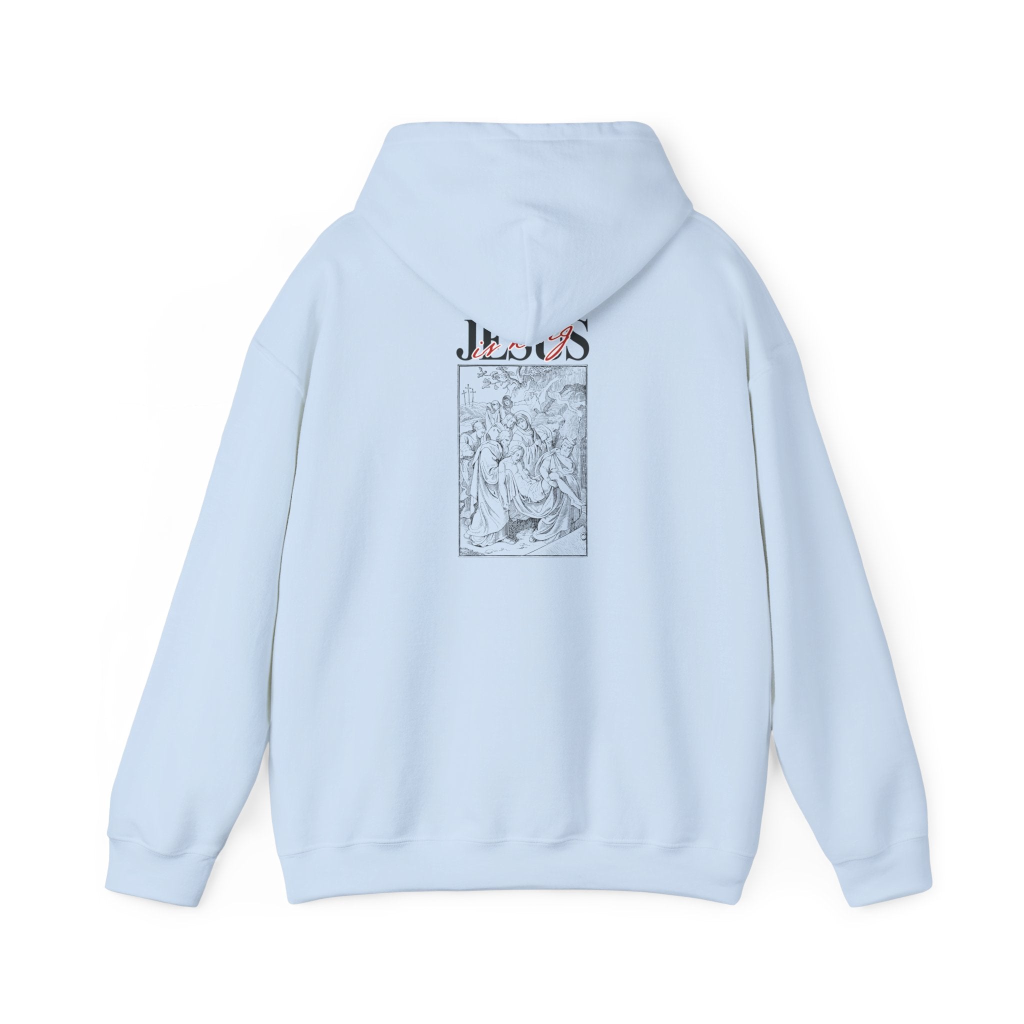Jesus Vintage Illustration Hoodie — Retro Religious Graphic Pullover