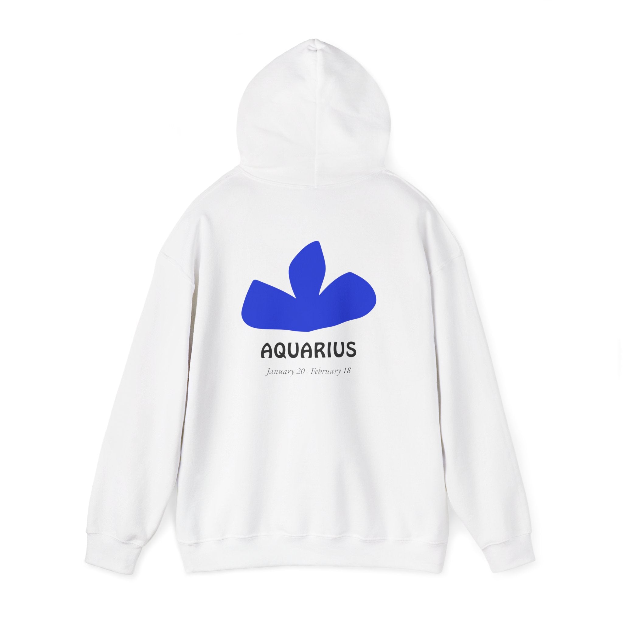 Aquarius Zodiac Hoodie — Minimal Blue Symbol Astrology Sweatshirt