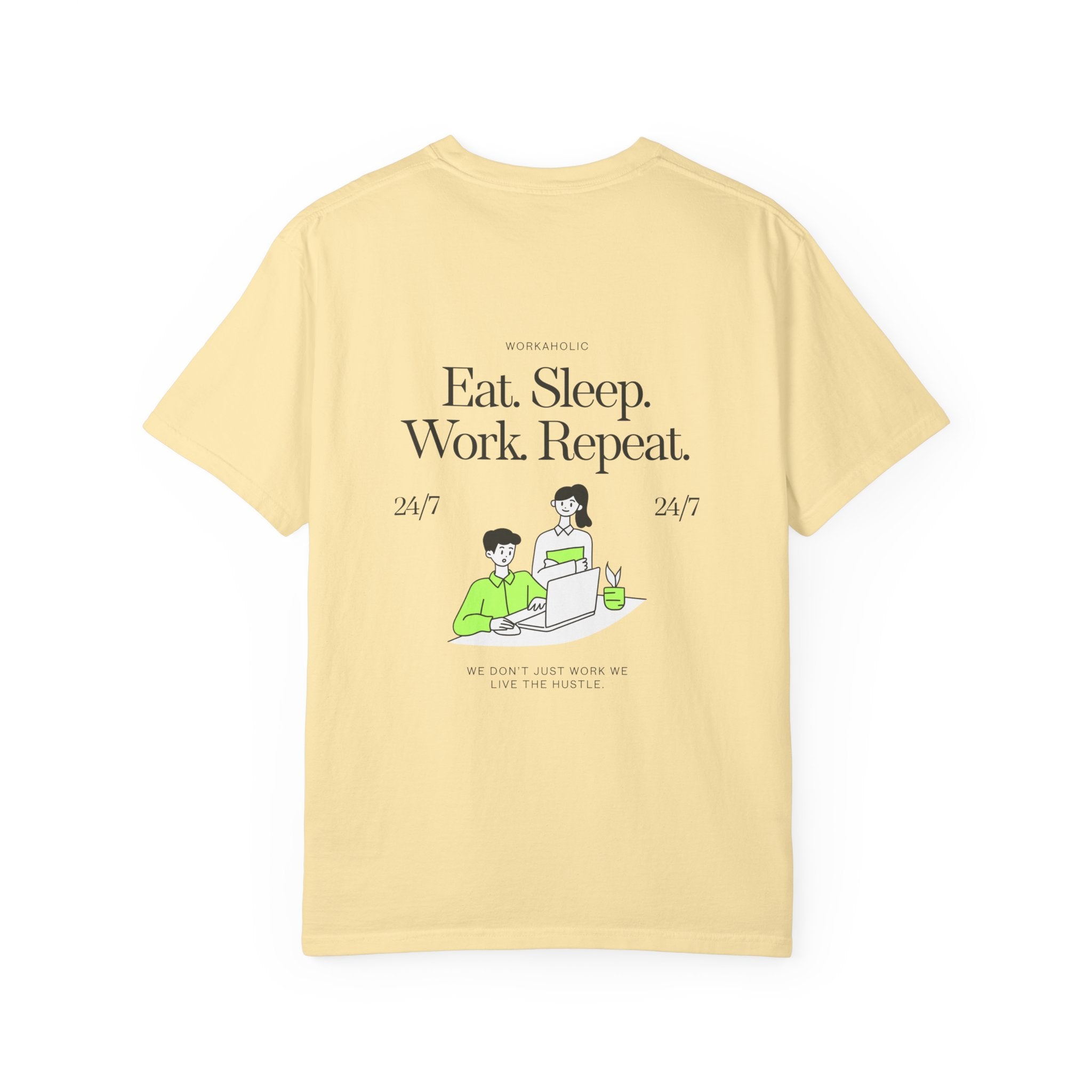 Eat. Sleep. Work. Repeat. Tee — Minimalist Remote Work Graphic T-Shirt