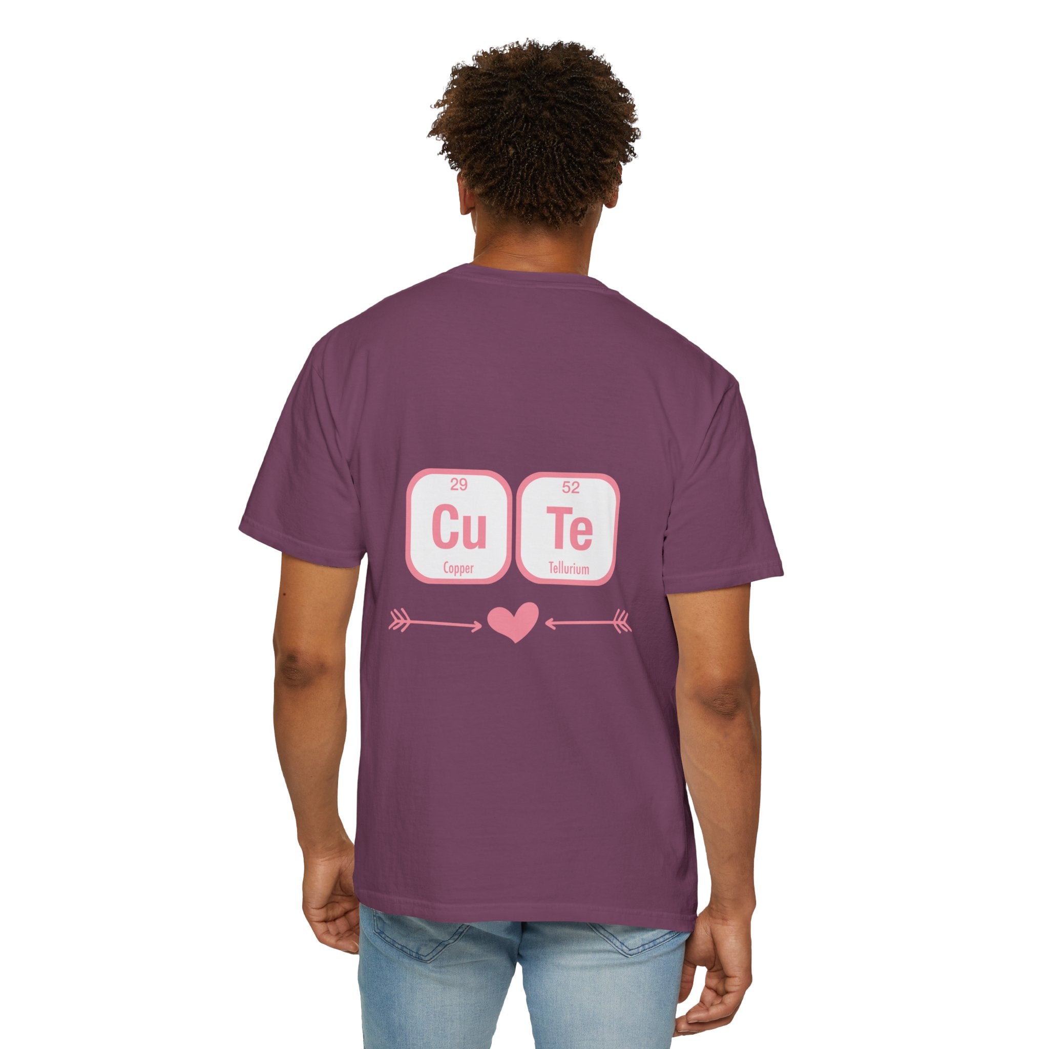 Cute Chemistry Tee — "Cu Te" Element Heart Graphic T-Shirt
