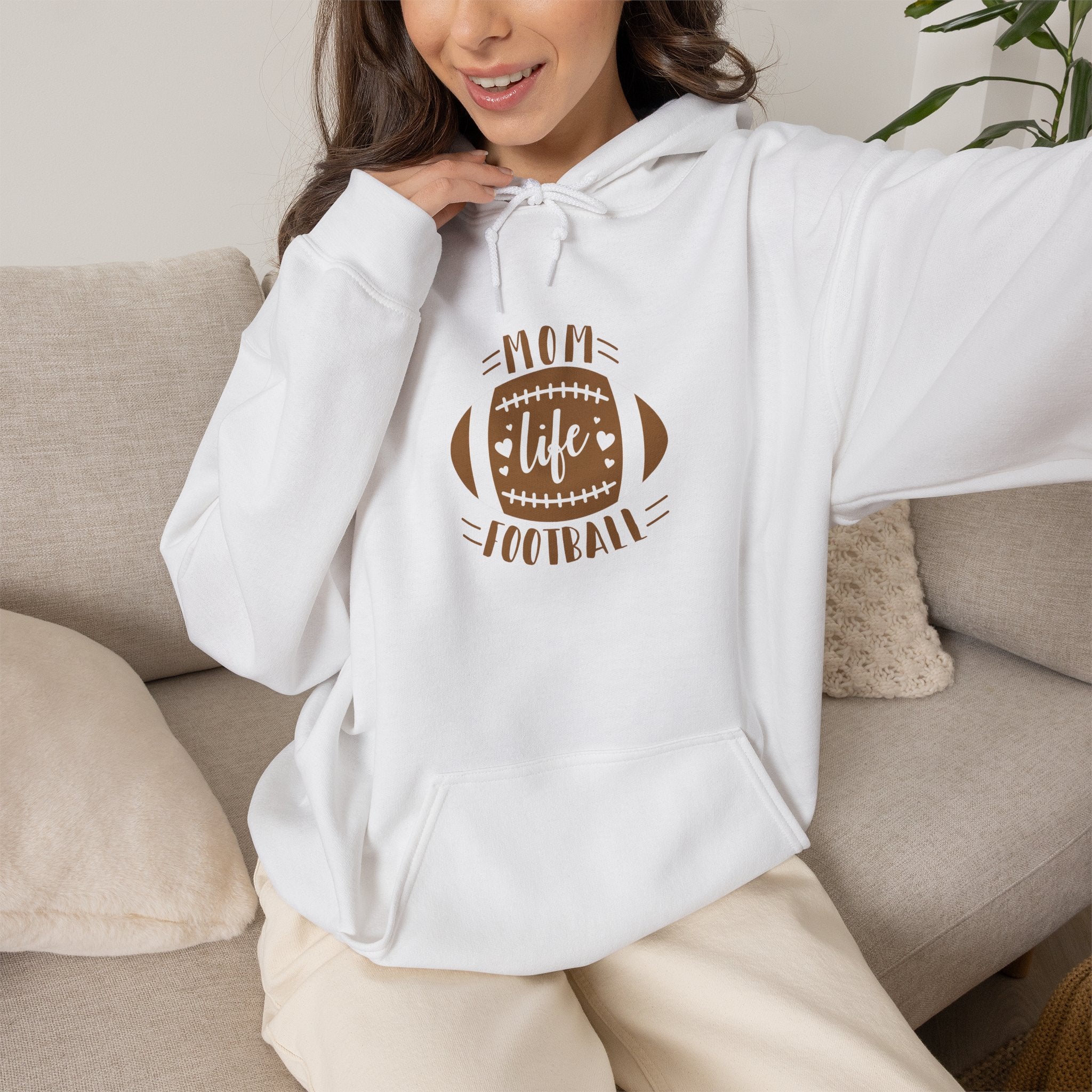Football Mom Hoodie - "Mom Life Football" Pullover for Game Day