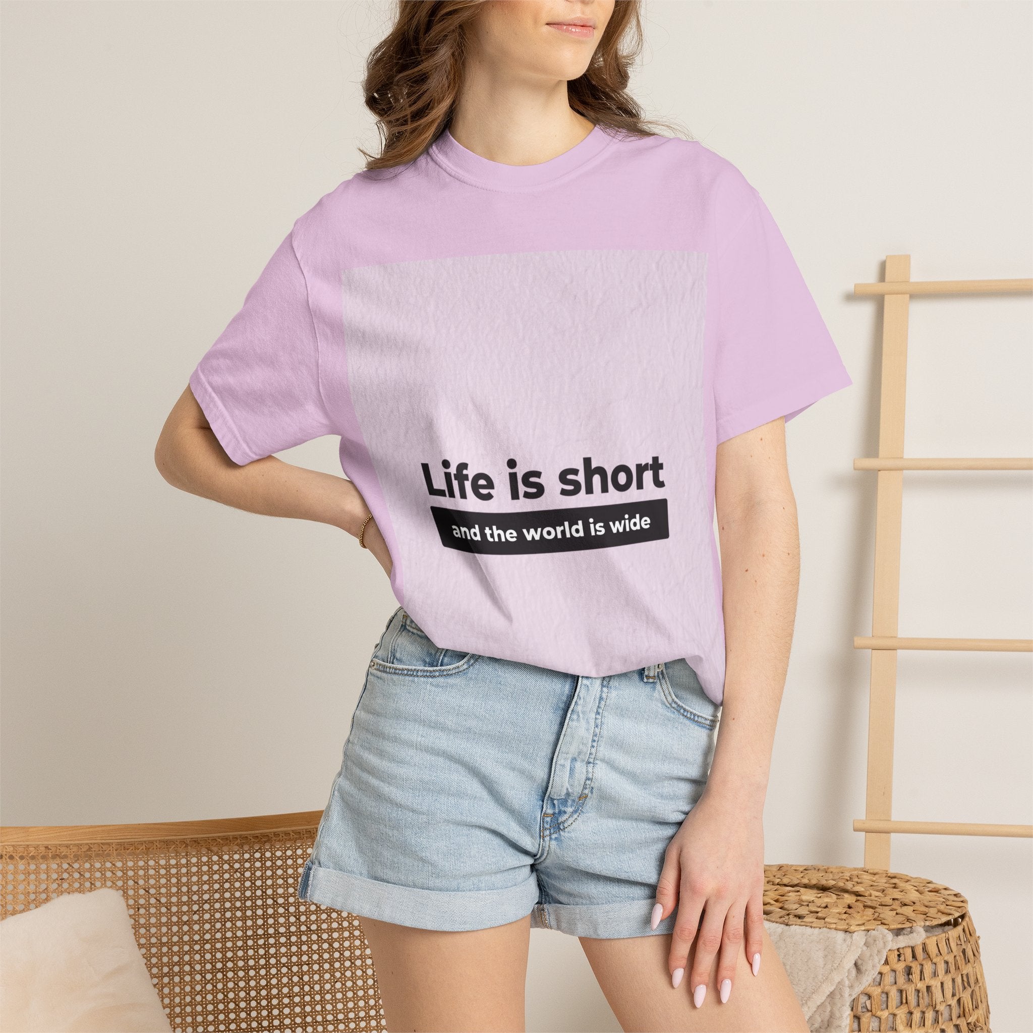 Life Is Short Travel T‑Shirt — "Life is short and the world is wide" Adventure Tee
