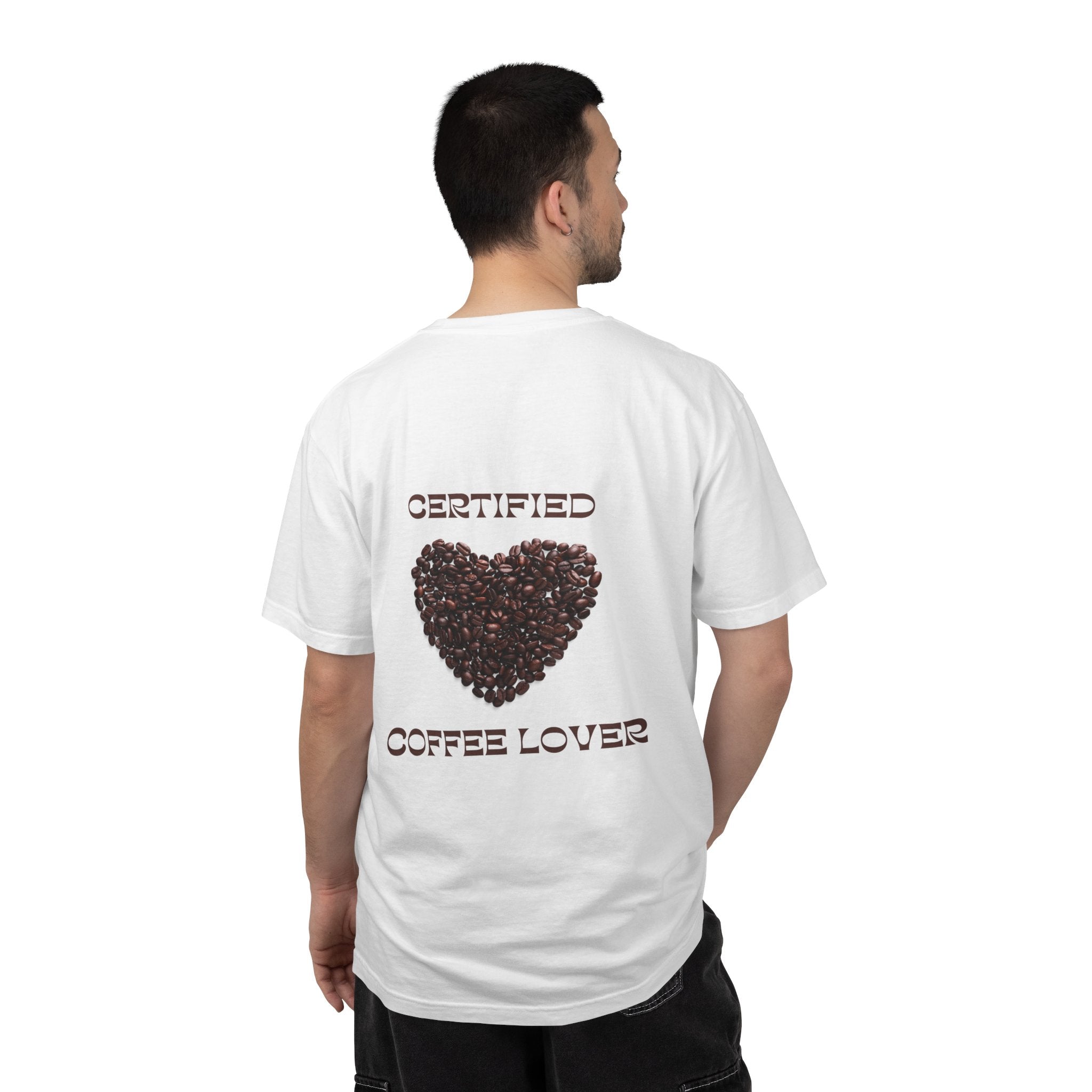 T-Shirt — "Certified Coffee Lover" Heart of Coffee Beans