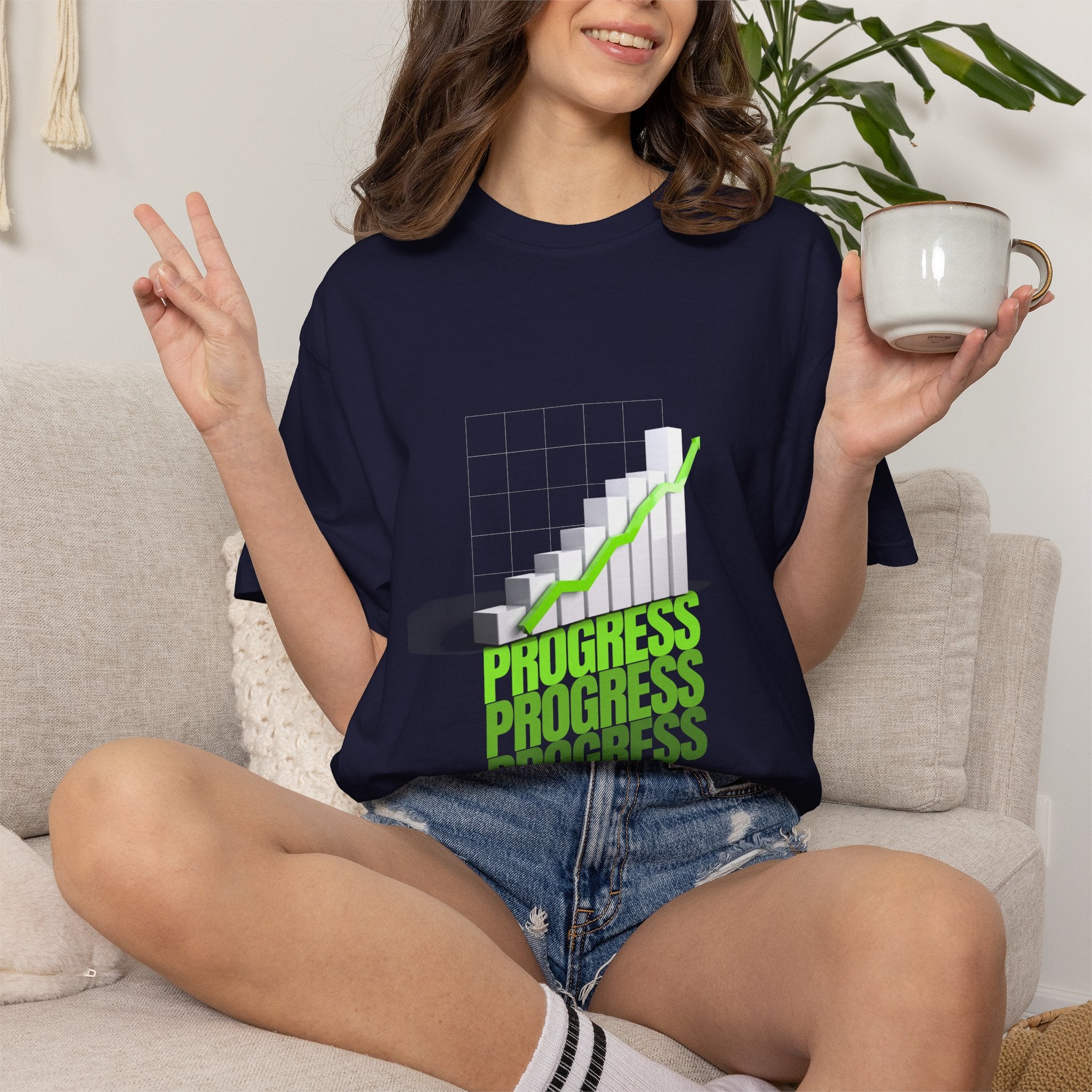 Progress Bar T-Shirt — Motivational 'PROGRESS' Graphic Tee