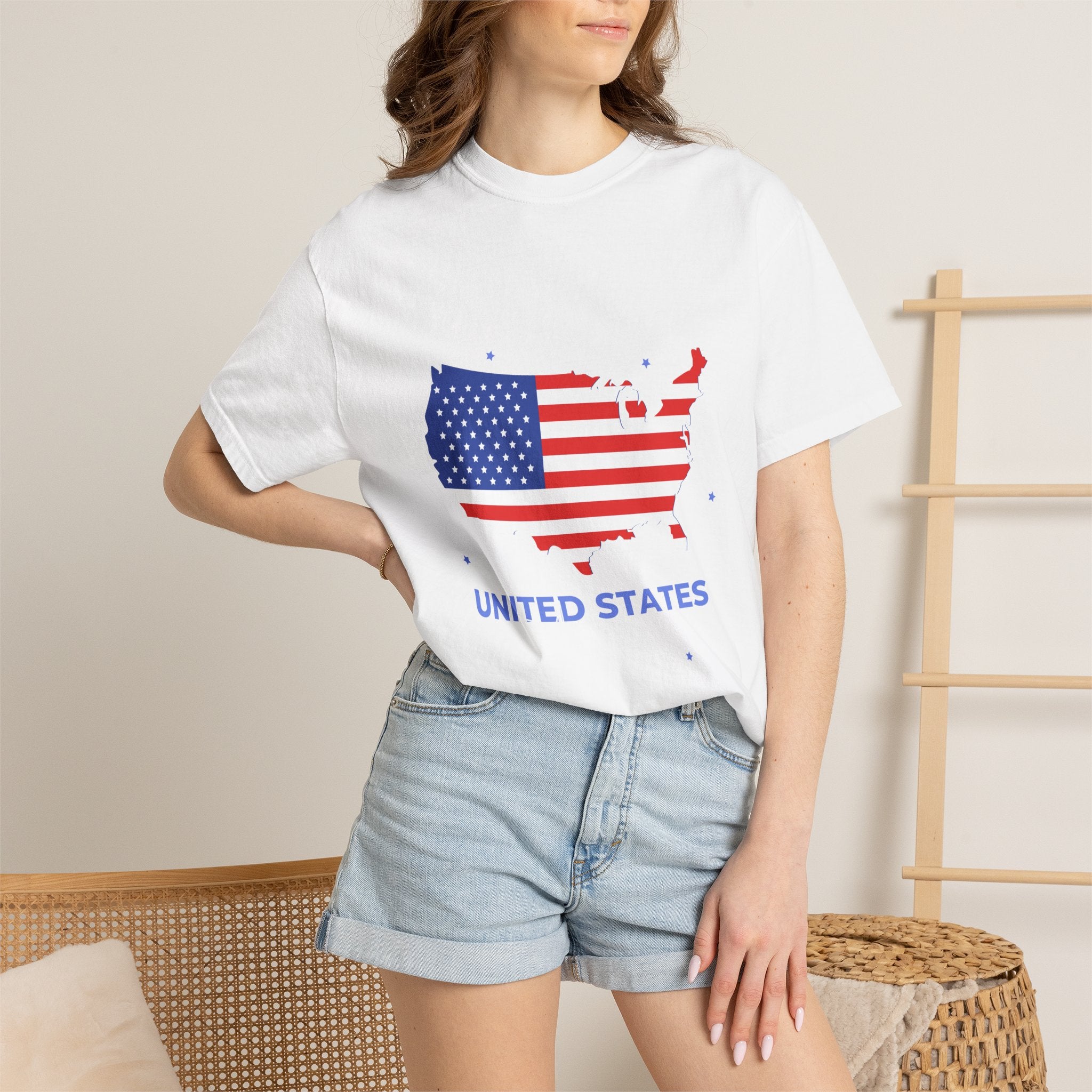 United States Flag Map T-Shirt — Patriotic USA Graphic Tee for 4th of July