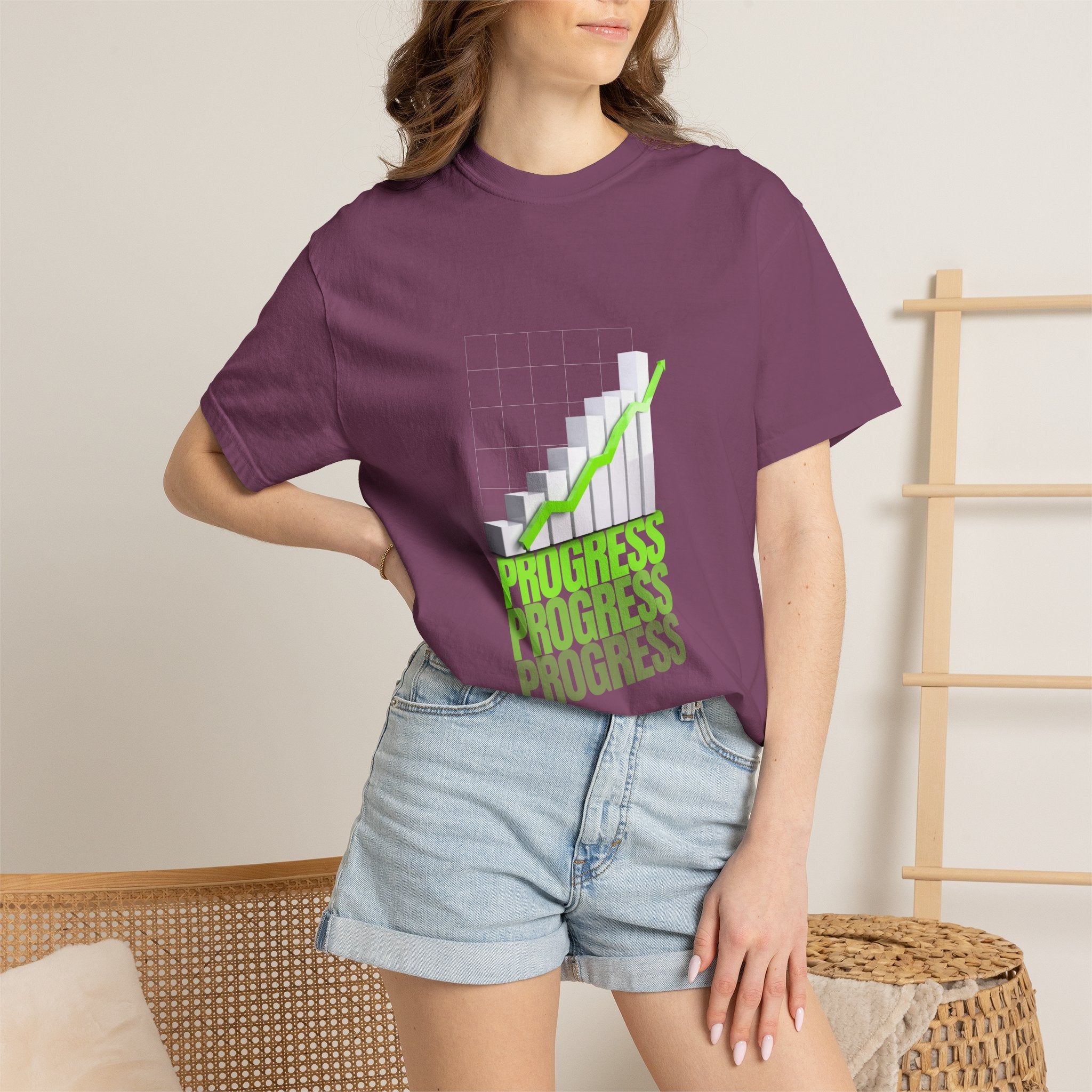Progress Bar T-Shirt — Motivational 'PROGRESS' Graphic Tee